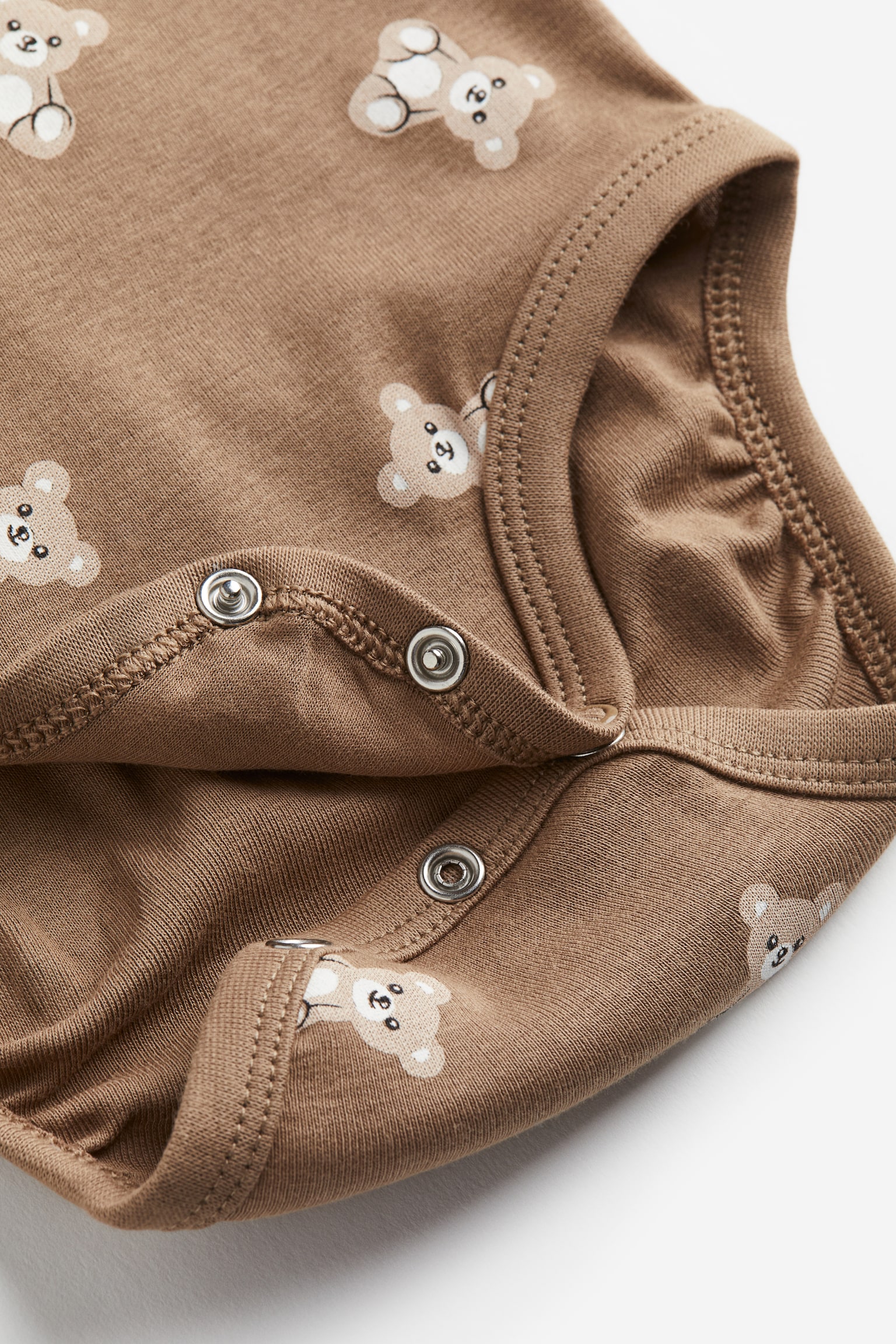 Short Sleeve Bodysuit - Brown/Teddy bears - 2