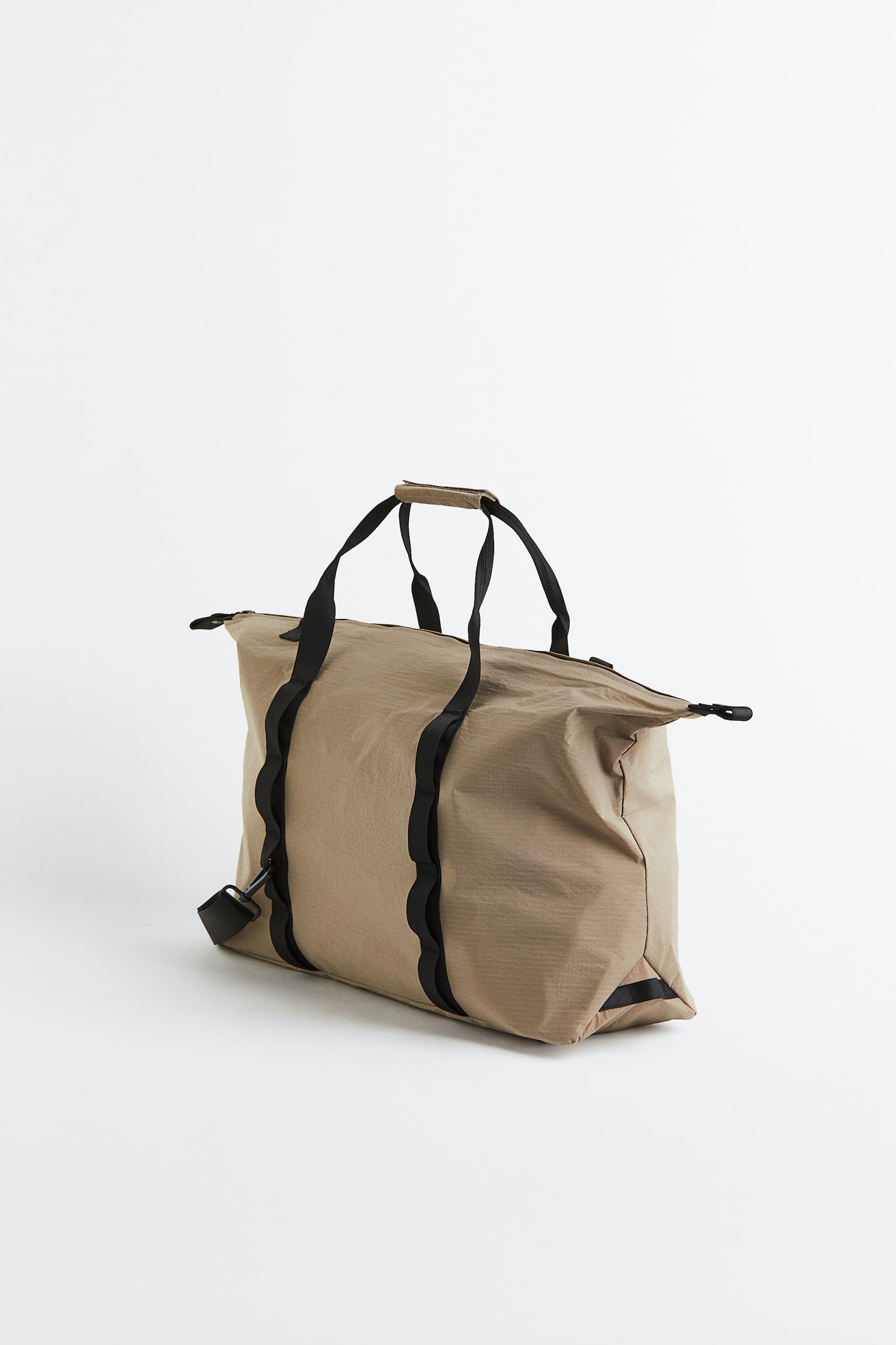 Water Repellent Sports Bag - Beige/Black - 3