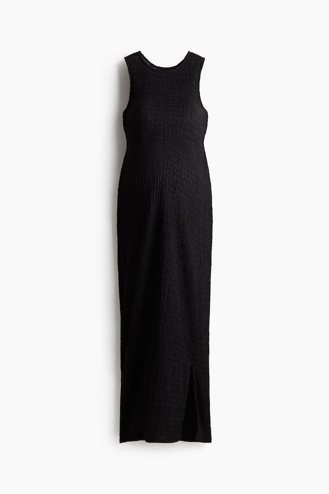 MAMA Textured jersey dress - Black/Light beige/Dark brown - 1