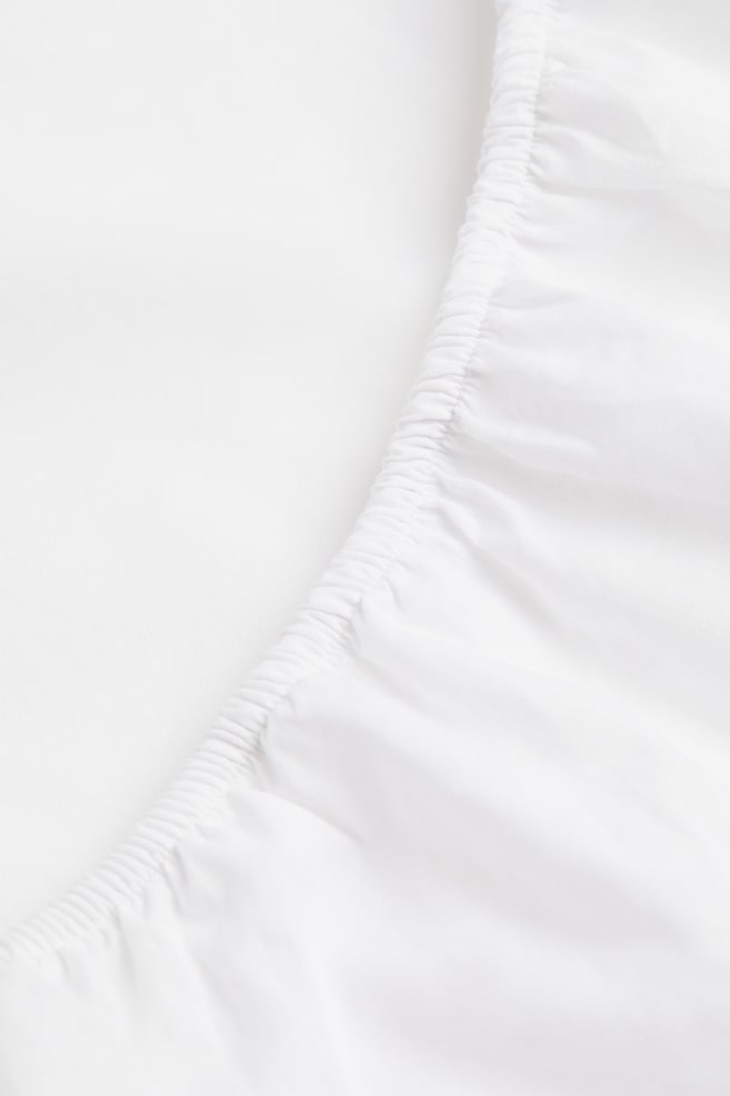 Fitted Cotton Sheet - White/Light beige/Dark gray - 2