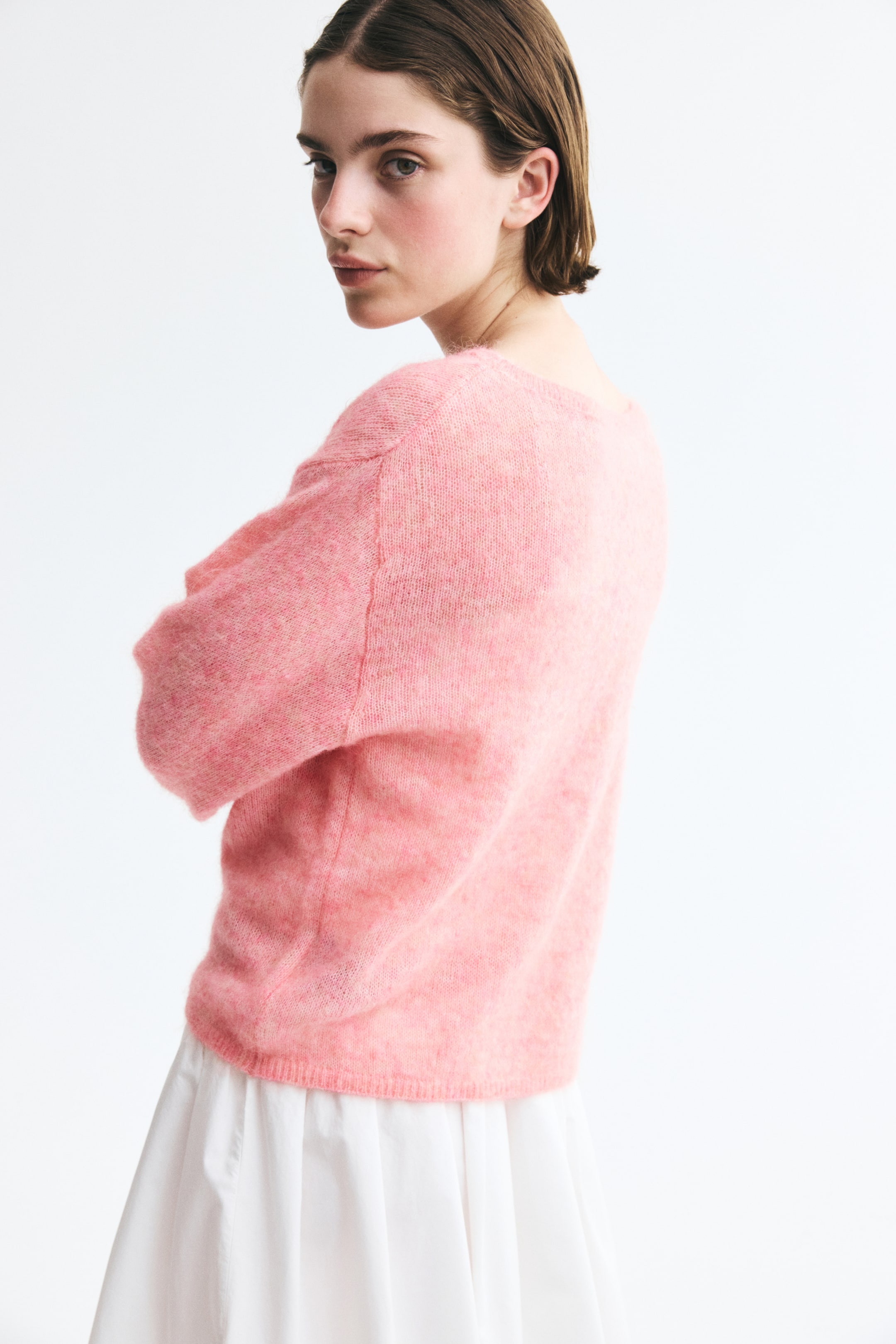 Boat-Neck Fine-Knit Sweater