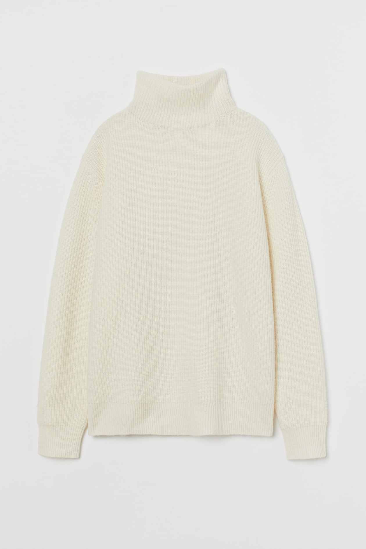 Cashmere-blend jumper - Turtleneck - Long sleeve - Cream - Ladies | H&M GB