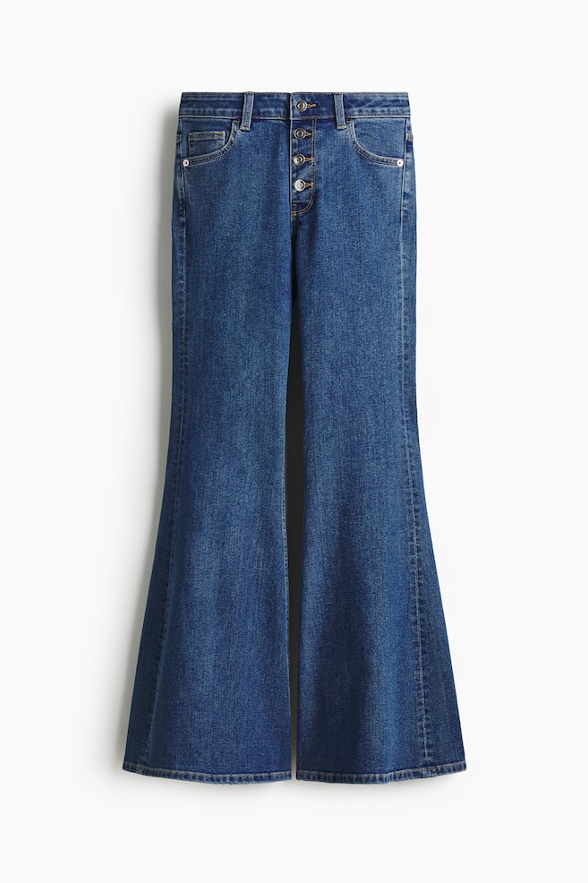 Flared High Jeans - Denim blue/Dark denim blue/Light denim blue - 1