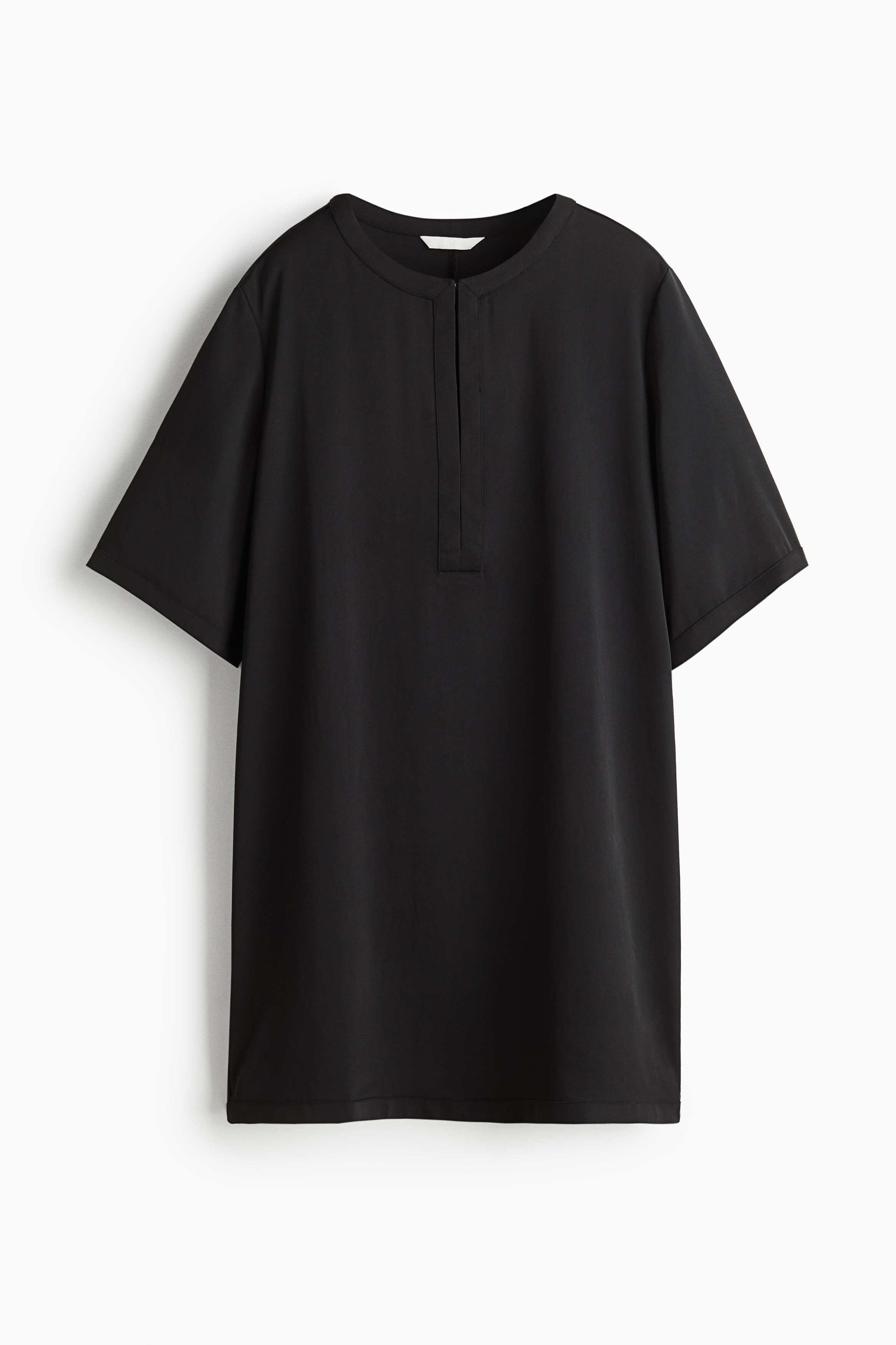 Ίσιο φόρεμα από ντιαγκονάλ ύφασμα - Μαύρο