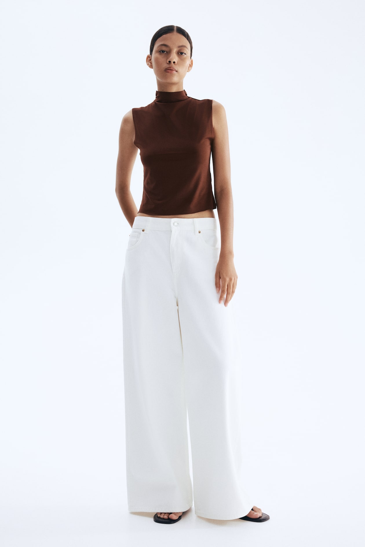 Sleeveless Mock Turtleneck Top - image 2