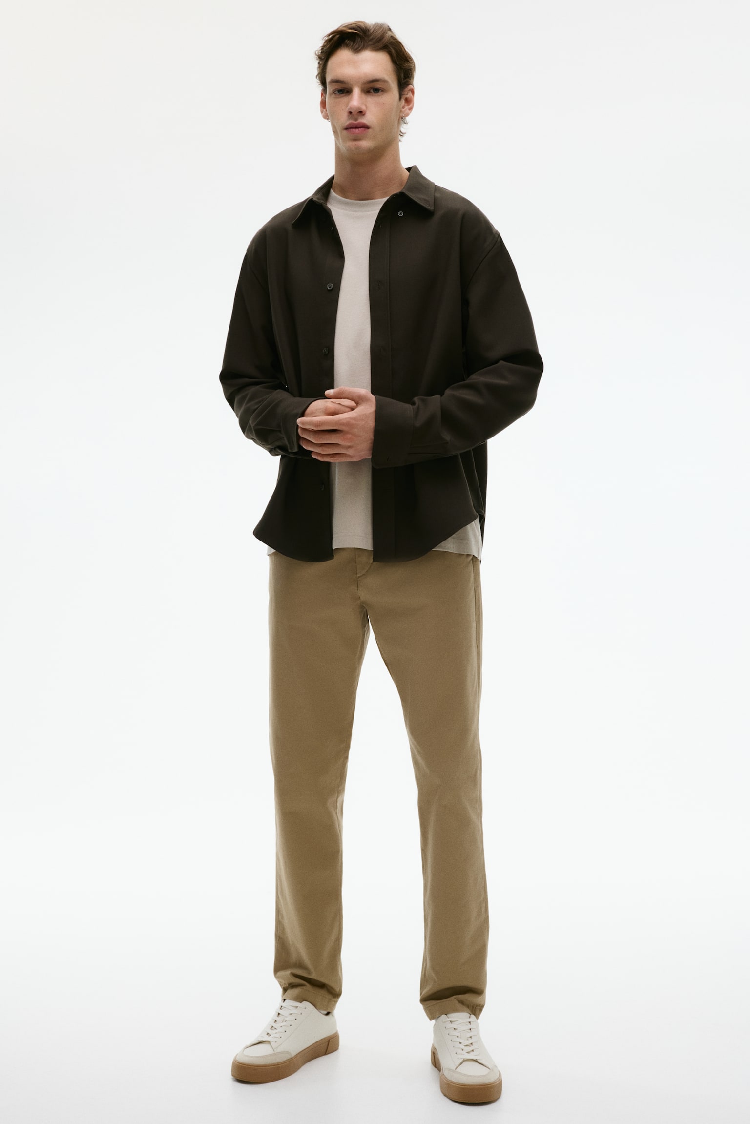Chinos i bomuld Slim Fit - Mørk beige/Mørkeblå/Lys beige - 2