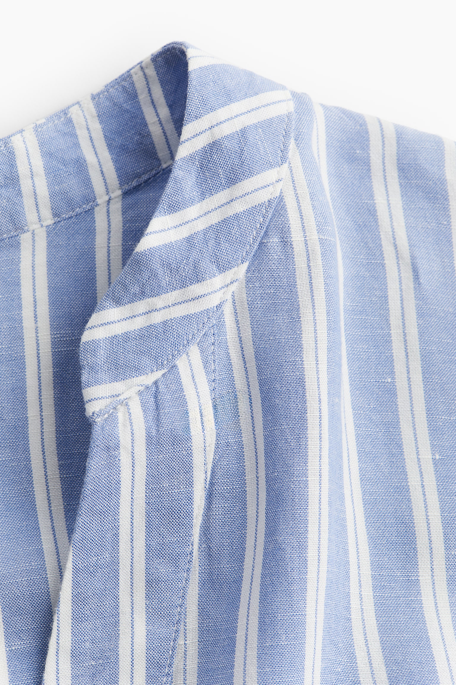 MAMA Linen Blend Tunic Dress - Blue/Stripe/White - 4