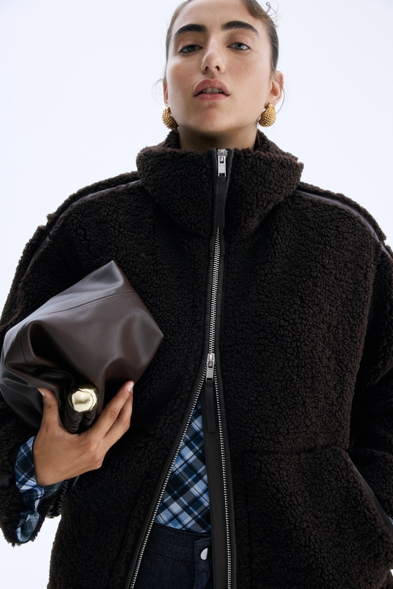 Teddy Jacke Damen H&m Schwarze Jacke Hm Fleece Jacket Jacke Hm