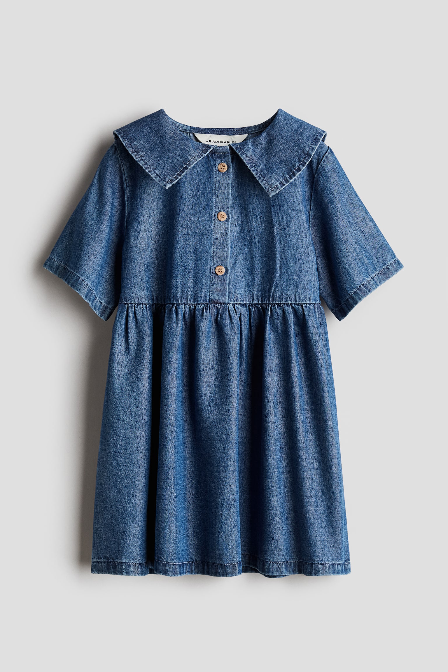 Cotton-blend denim dress - Denim blue - 1