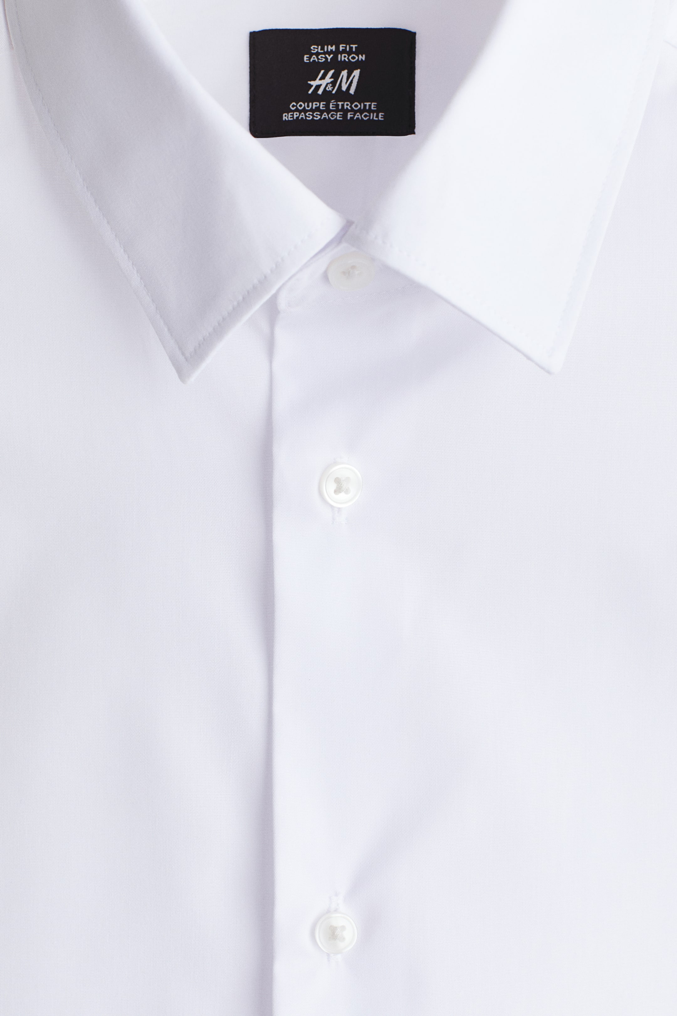 View larger image: Slim Fit Easy-iron shirt - White - Men | H&M IN 8