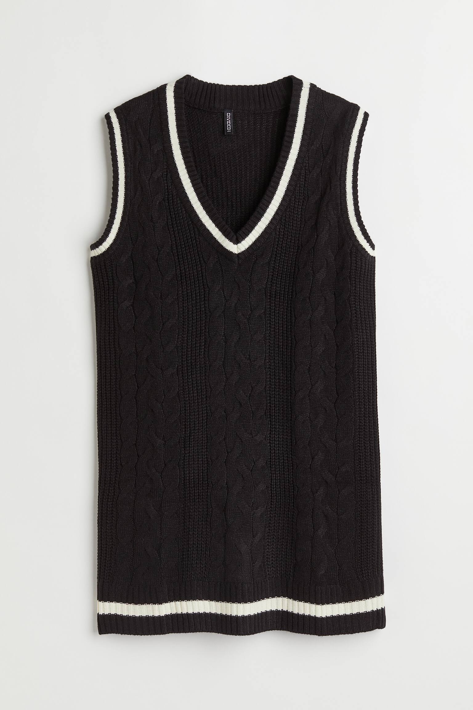 H&M+ Knit Sweater Vest Dress - Black