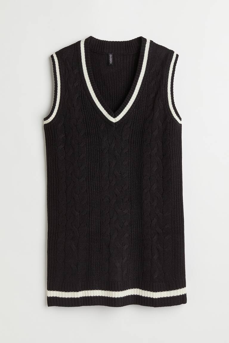 Women's Black H&M+ Knit Sweater Vest Dress | H&M US