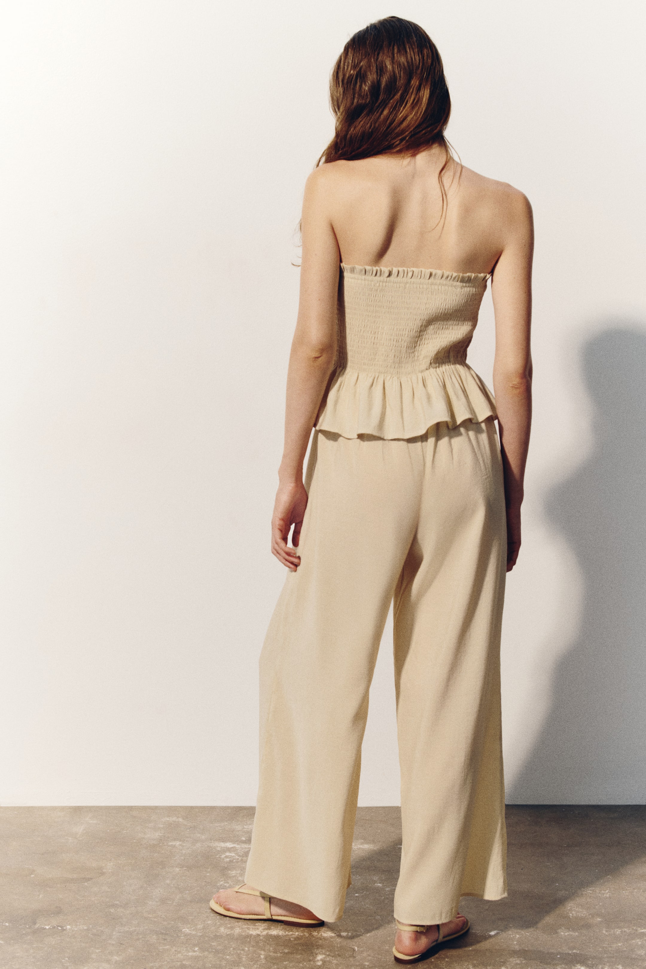 Combi-pantalon bandeau en nid d’abeille