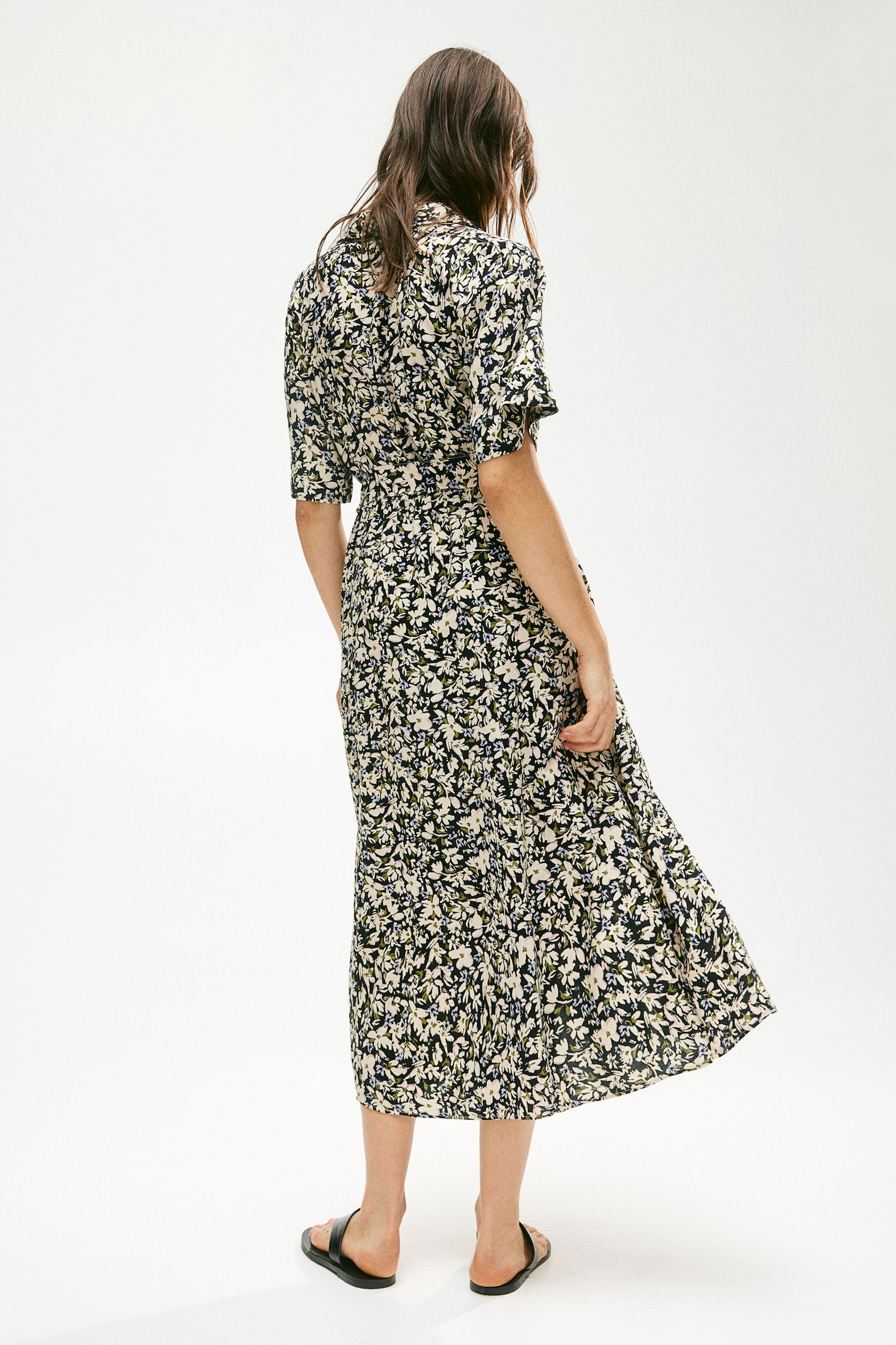 Tie-belt shirt dress - Black/Floral/White/Blue floral/Dark khaki green/Black/Black/Beige/Leopard print/Light beige/Red floral/Green/Patterned/Black/Patterned/Blue/Patterned - 7