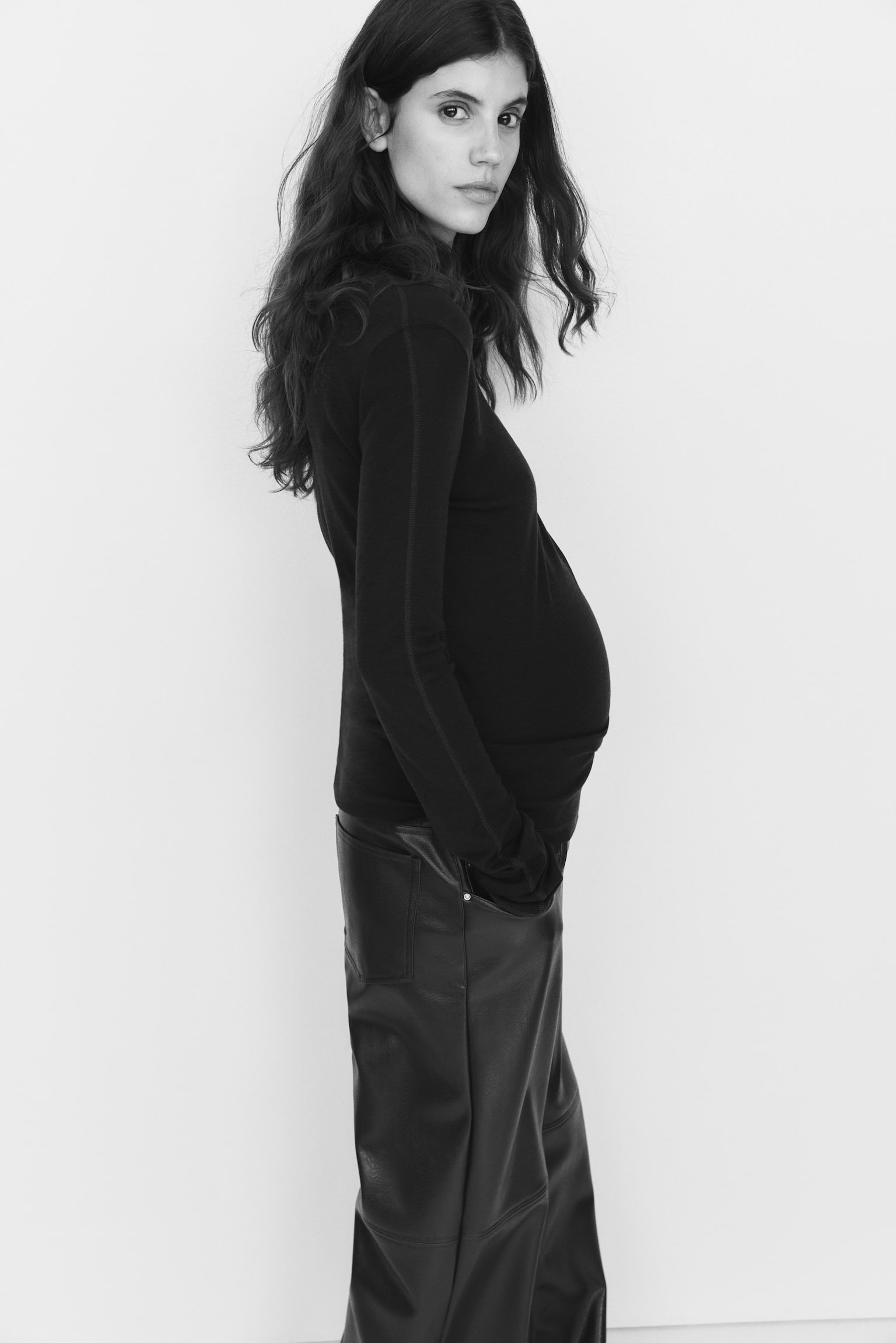 MAMA מכנסיים ישרים - חום כהה - 4