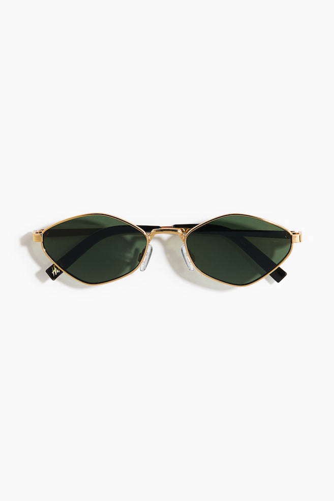 Oval sunglasses - Gold-coloured/Black/Dark brown/Black/Gold-coloured - 1