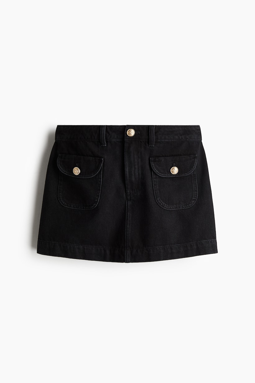 Black Corduroy Skirt Primark Black Denim Skirts Midi, Pleated High
