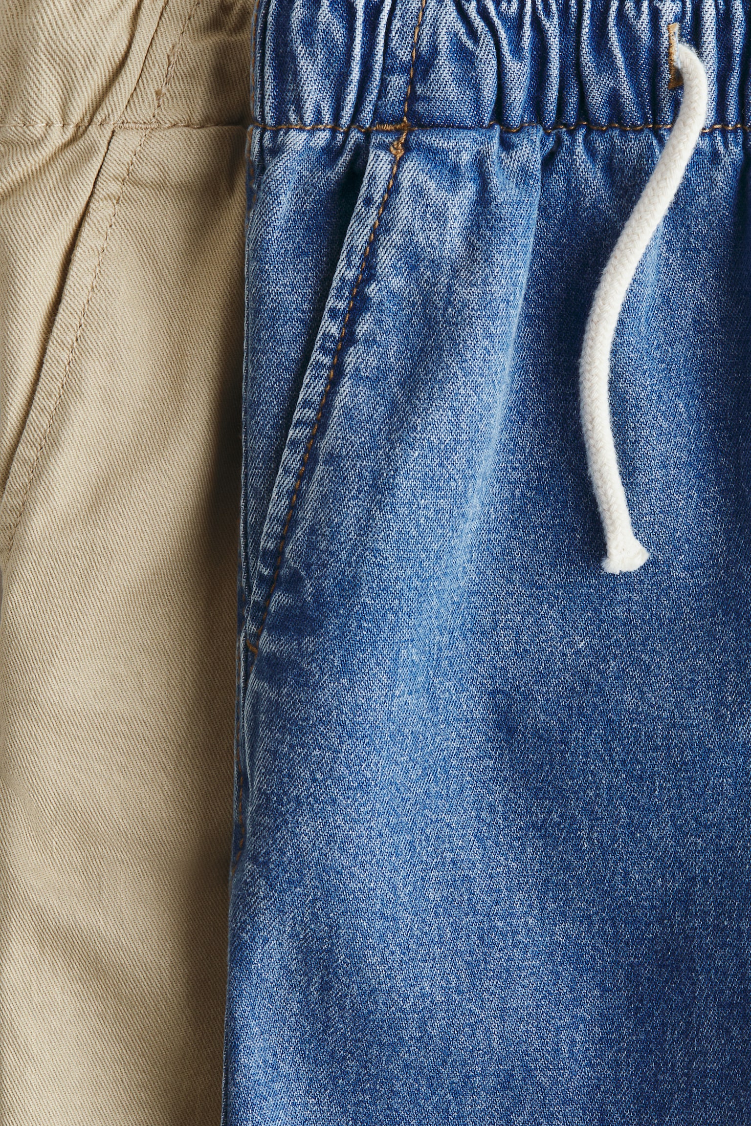 2-pack cotton joggers - Denim blue/Beige - 4