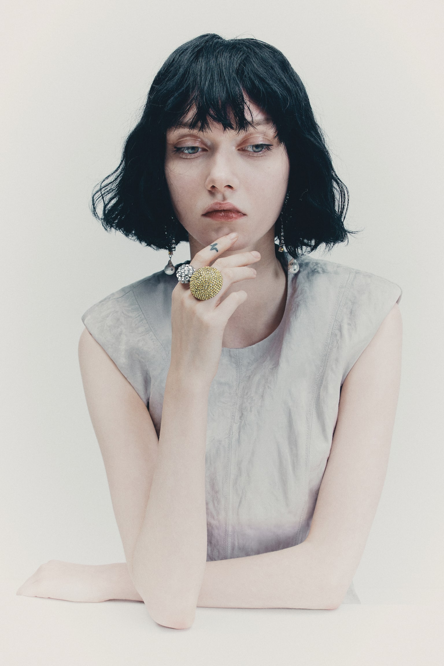 Pútavý prsteň so štrasom - Strieborná - 2