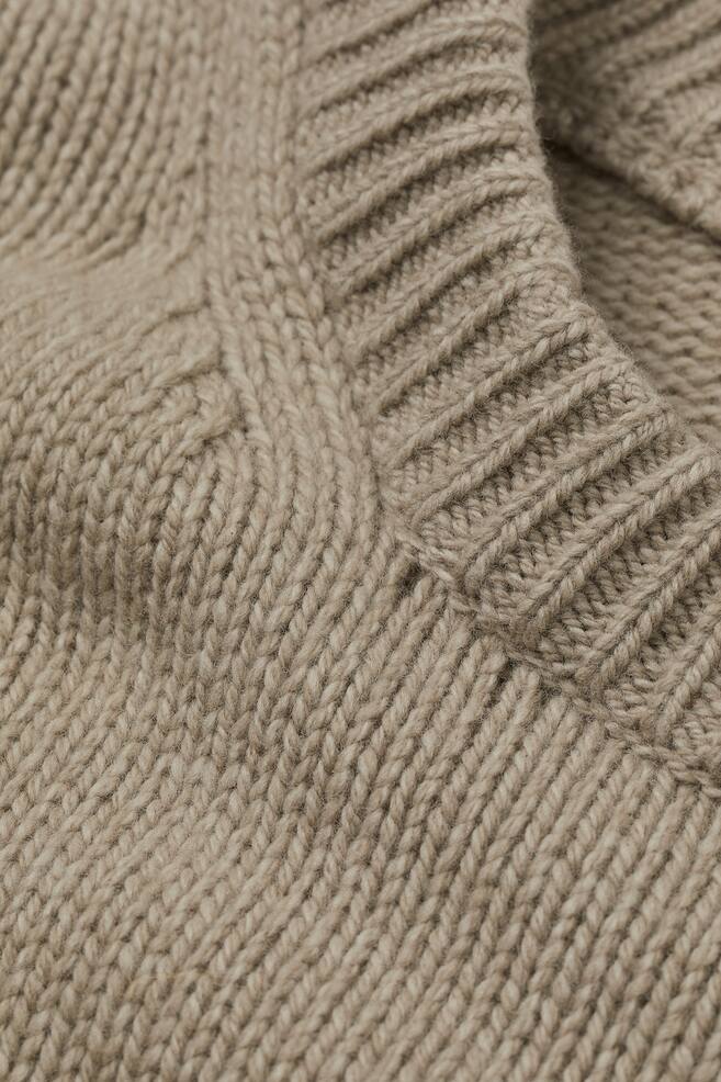 Heavy Knit Wool Jumper - Beige Melange/Black Melange/Grey/Beige - 5