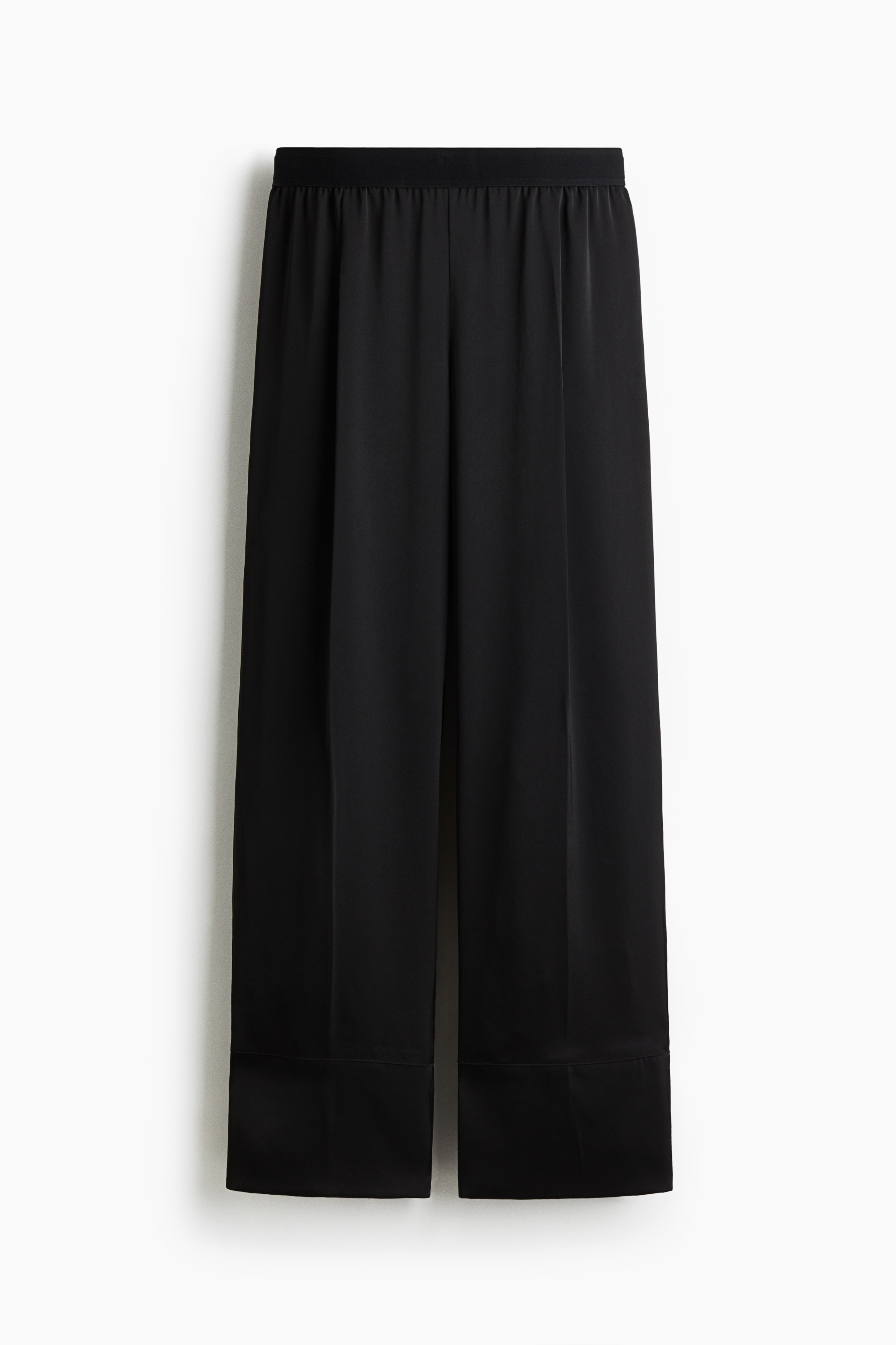 Pantalón con cintura elástica - Negro/Beige claro