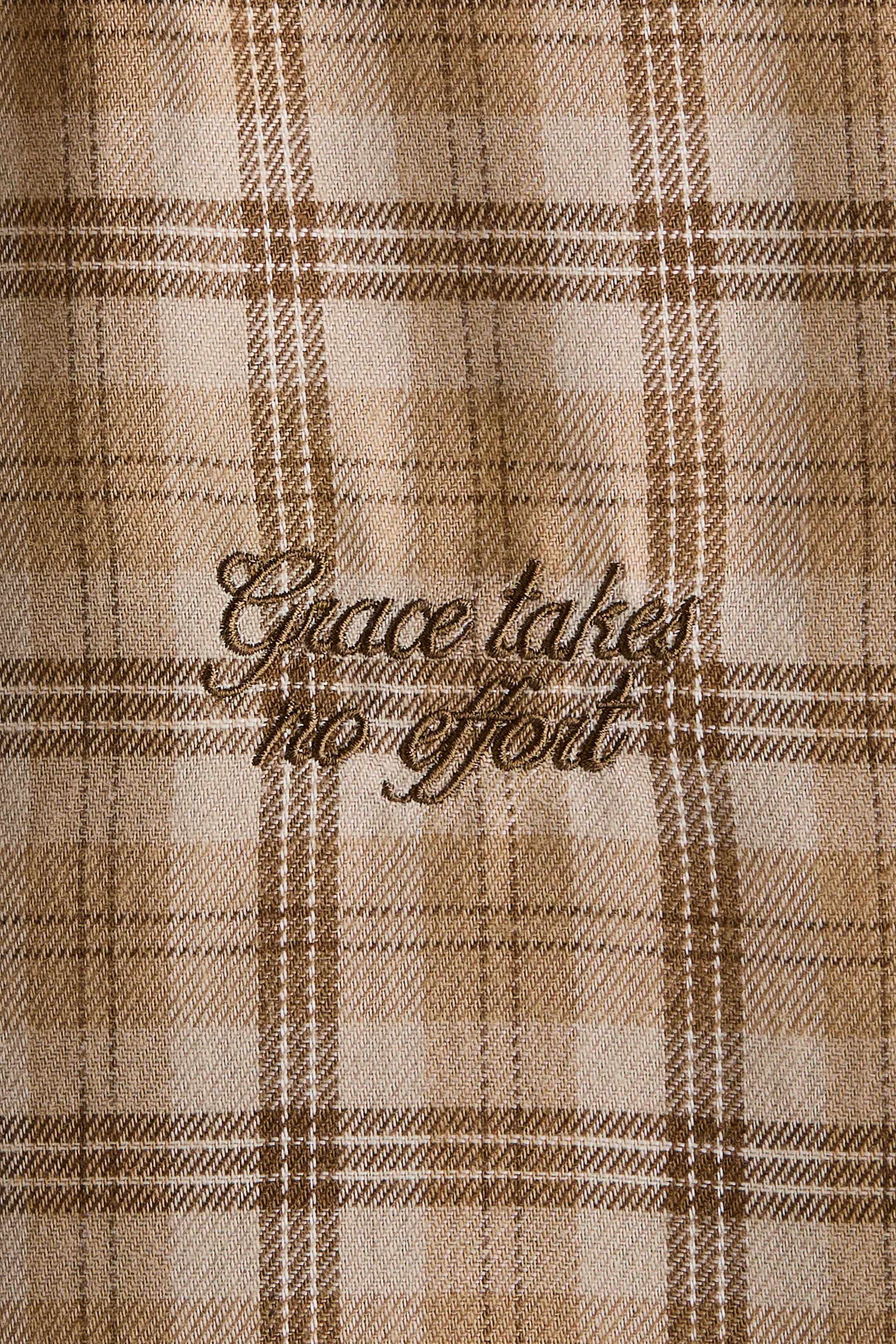 拡大画像を表示: Padded twill jacket - ダークベージュ／チェック - レディース | H&M JP 6