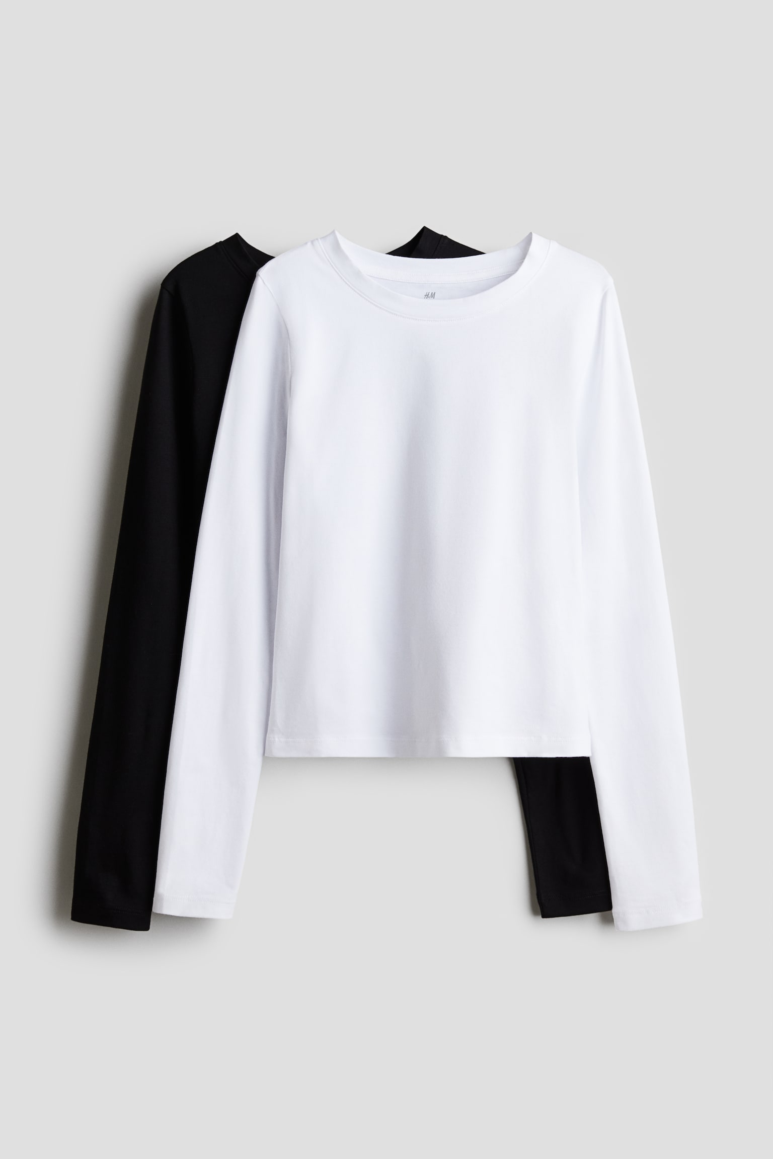 2-pack Jersey Tops - Black/White - 1