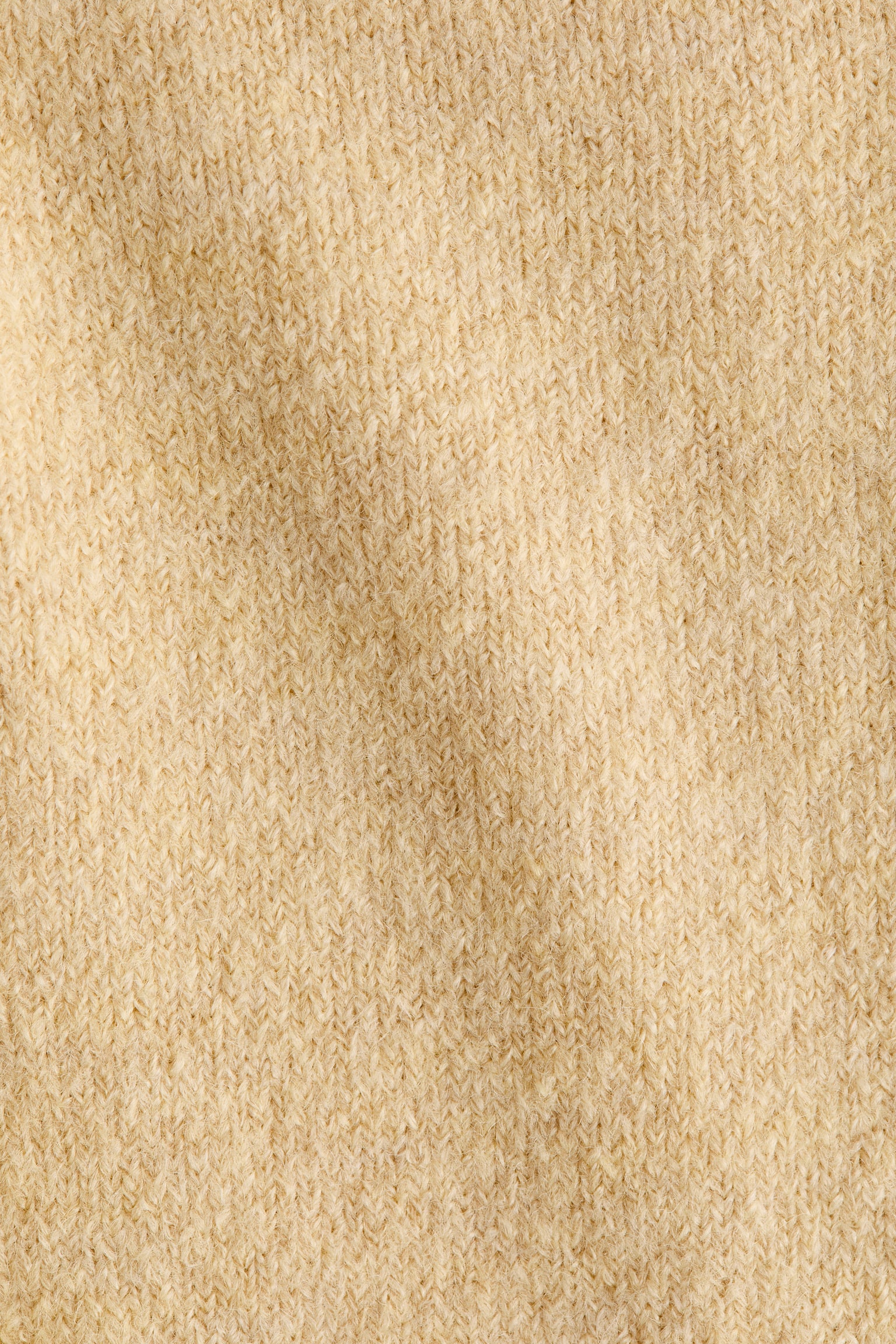 Fine-knit T-shirt - Light yellow/Beige marl/Dark grey marl - 4