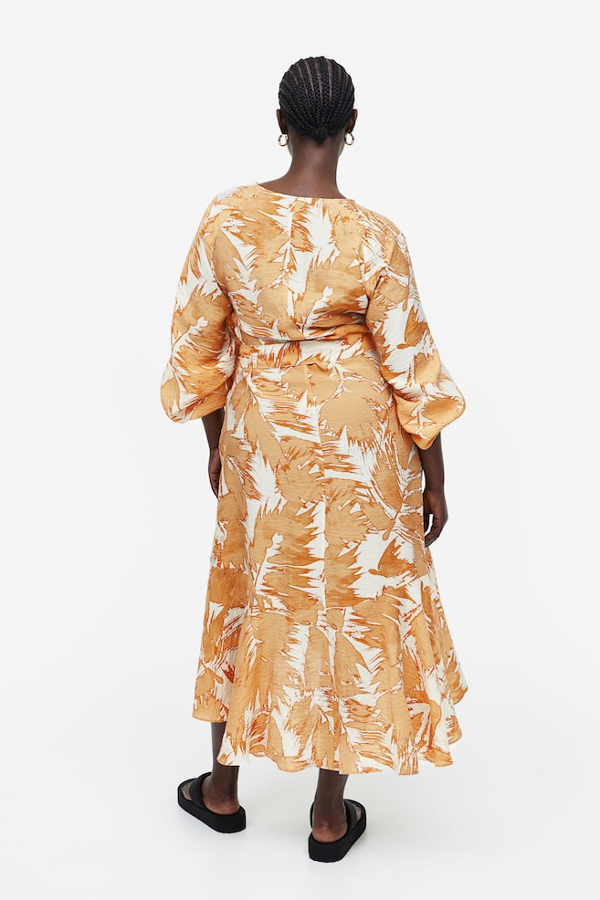 Maxi wrap dress - Cream/Beige patterned/Light beige/Floral/Light yellow/Floral - 3