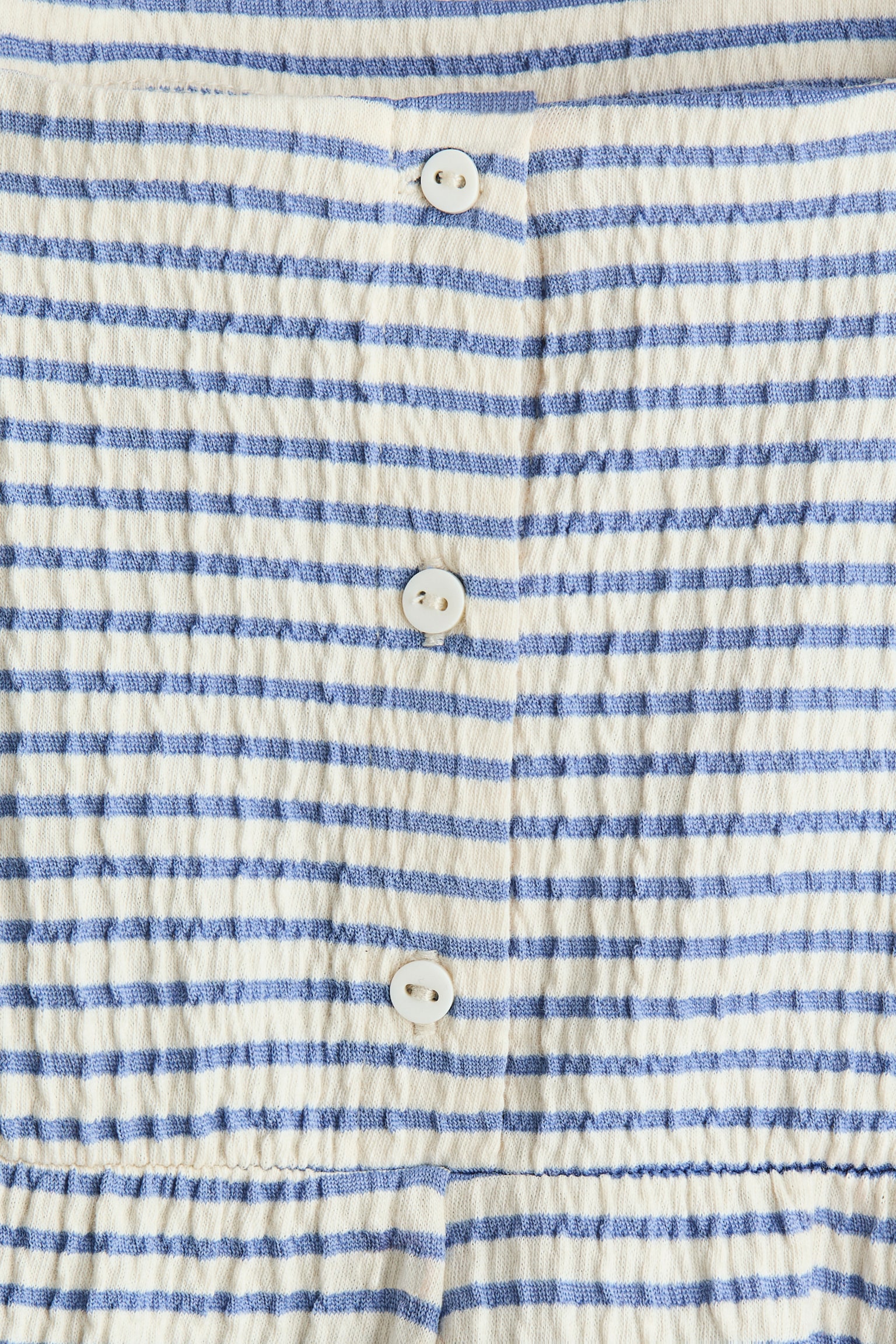 Textured jersey jumpsuit - Cream/Blue striped - 2