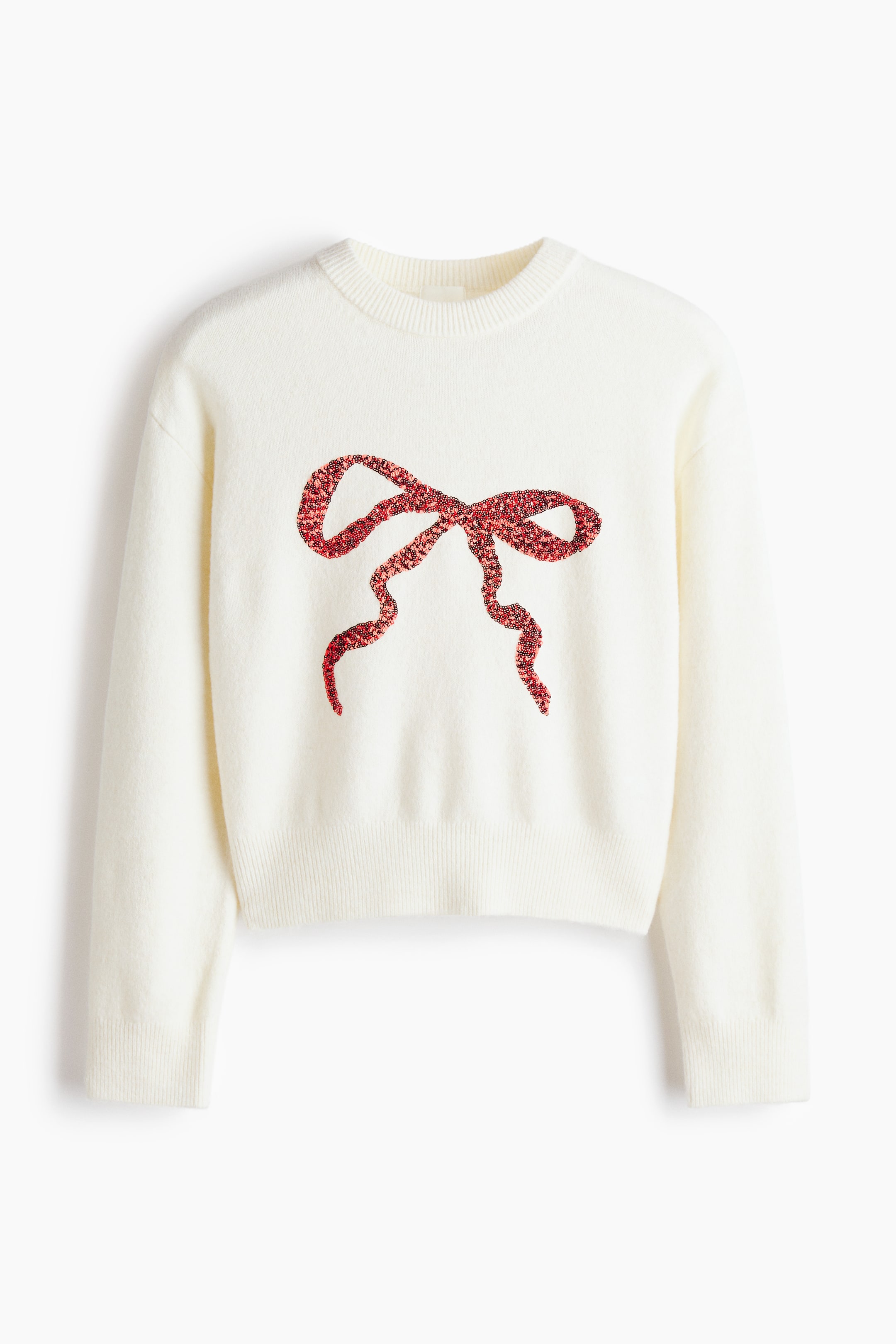 Ampliar la imagen: Sequin-motif jumper - White/Bow - Ladies | H&M MX 4