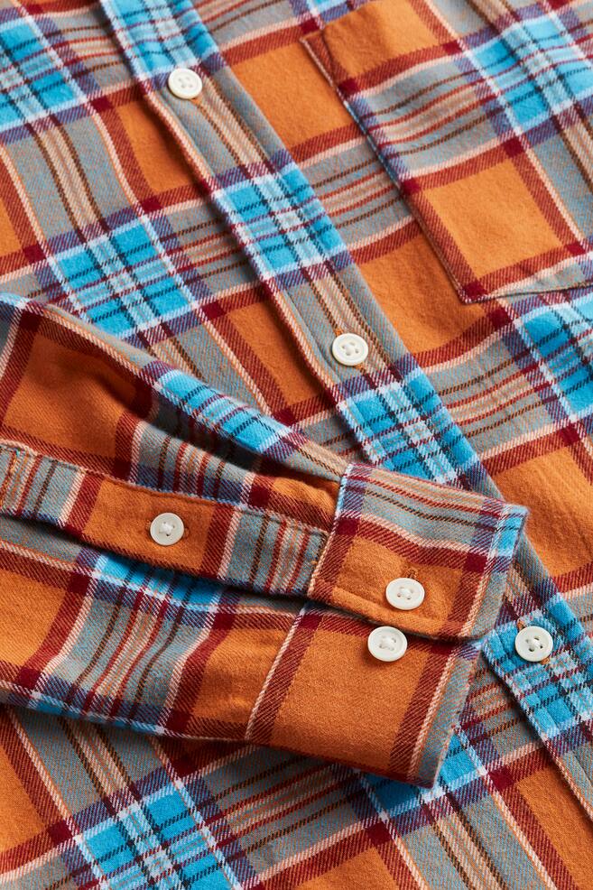 Skjorte i flonel Relaxed Fit - Orange/Ternet/Sort/Hvidternet/Brun/Ternet - 5