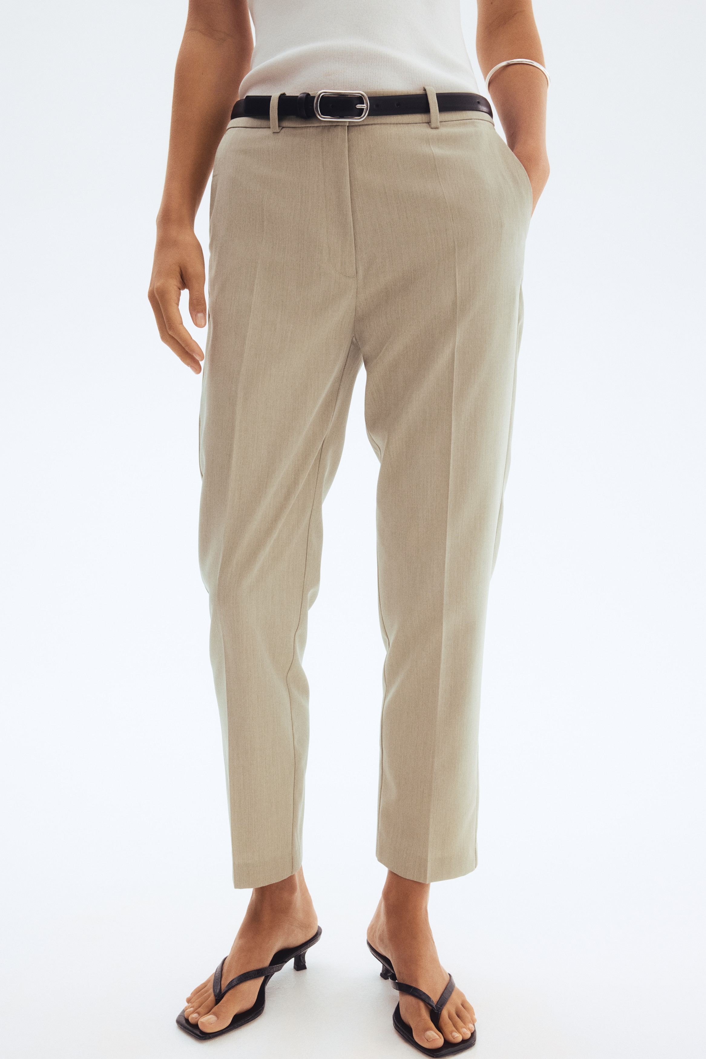 cigarette pants h&m Women's Beige Chinos | Cigarette, Suit & Slacks