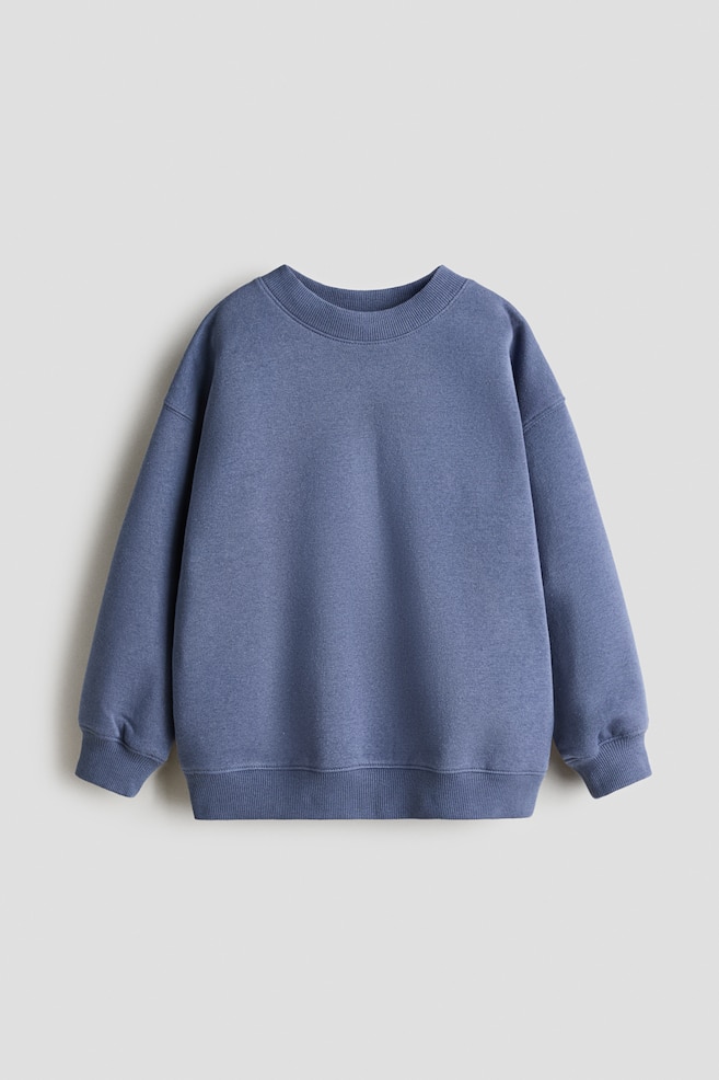 Oversized Sweatshirt mit angerauter Innenseite. - Mattblau/Marineblau/Hellblau/Hellblau/Dunkelgrau/Helltürkis/Beigemeliert/Grün/Hellgraumeliert/Knallblau/Grün - 1