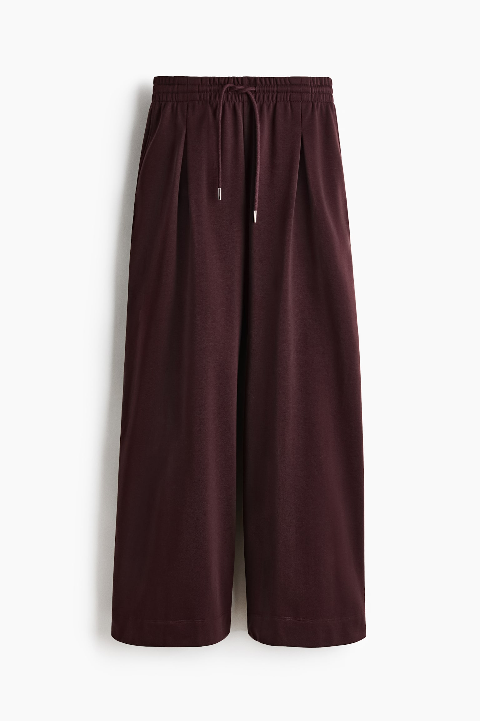 Pleat-detail drawstring trousers - Burgundy/Dark beige/Light beige - 2
