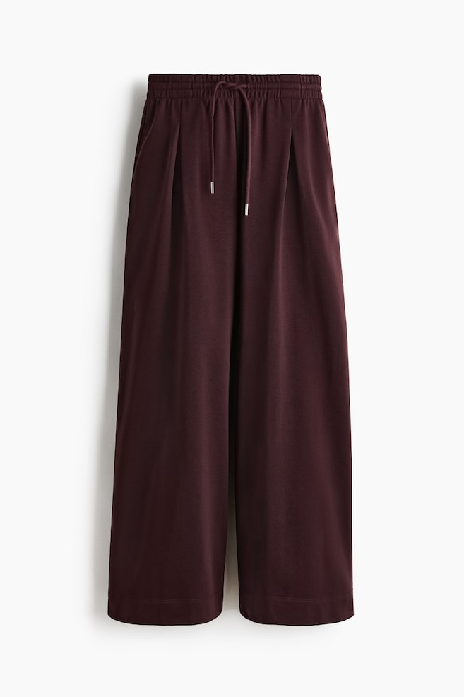 Pantalón con cordón de ajuste y pliegue decorativo - Burdeos/Negro/Violeta oscuro/Azul marino/Rojo oscuro/Beige oscuro/Beige claro - 1