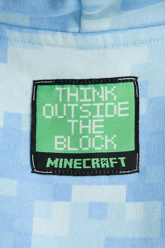 Printed hoodie-Light blue/Minecraft - 3