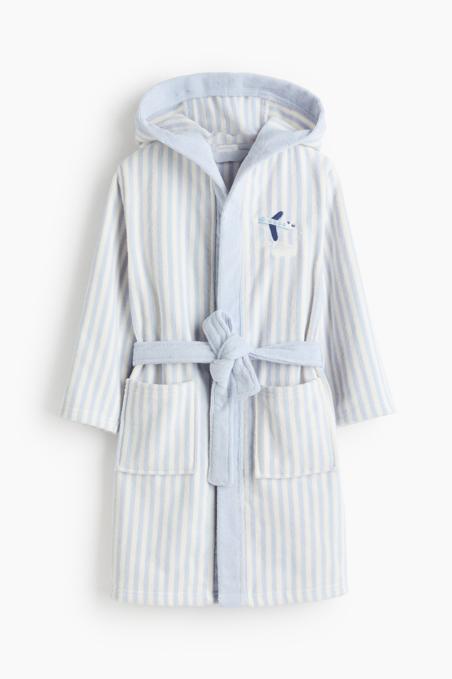 Embroidery-detail dressing gown - Light blue/Aeroplane/Light pink/Cherries - 1