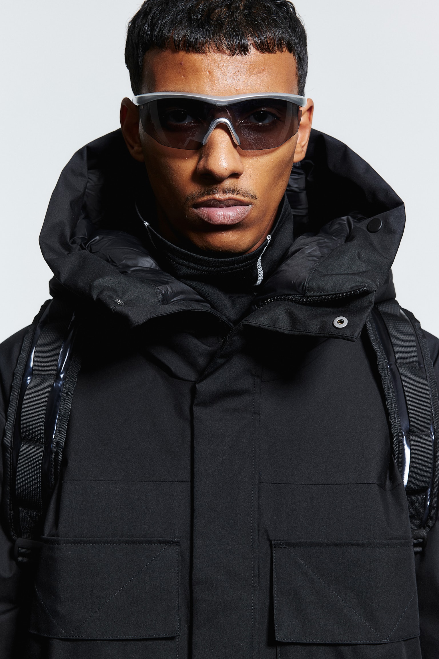 Regular Fit 2-layer insulated parka - Black/Dark grey - 3