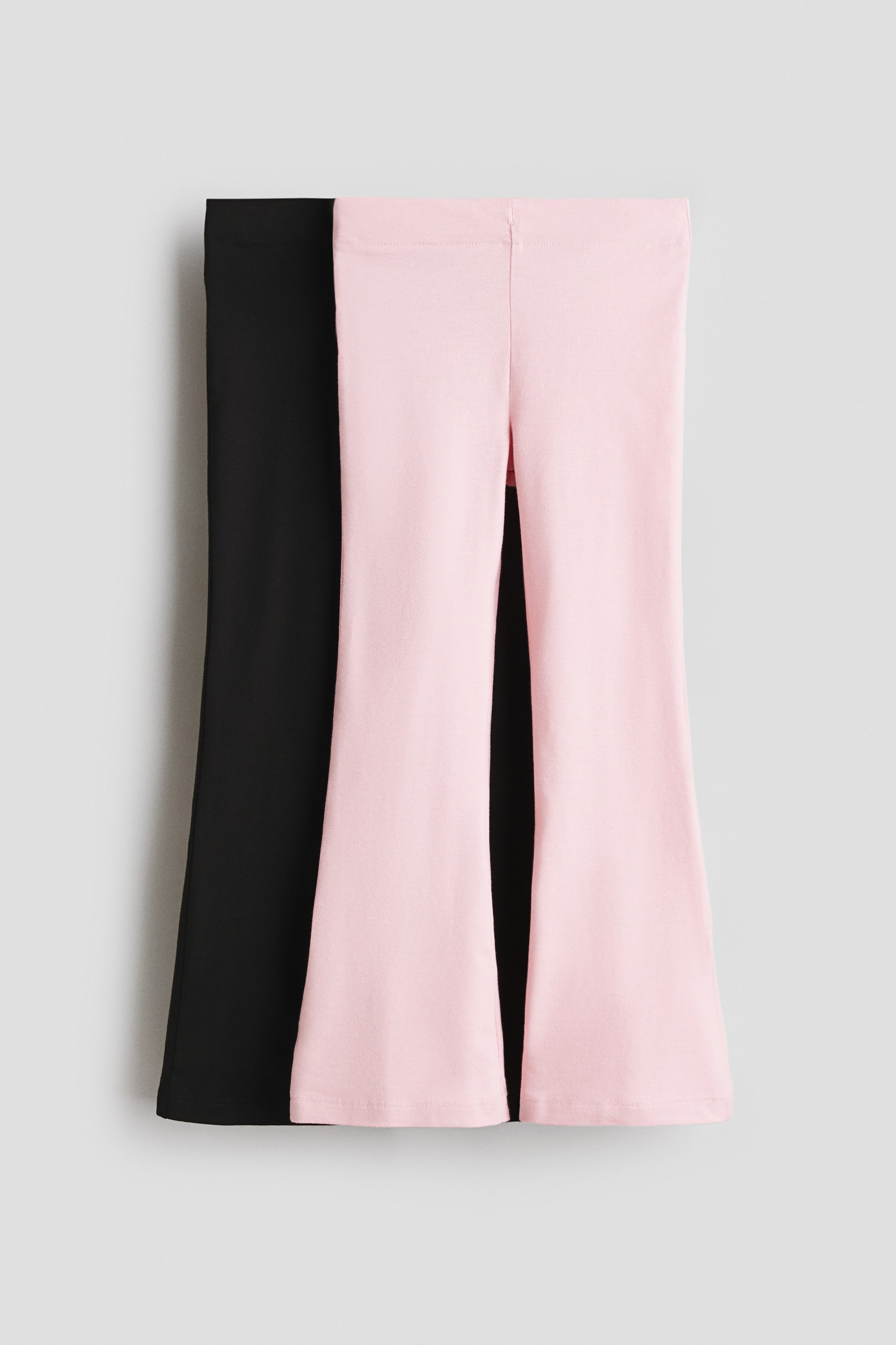 View larger image: 2-pack flared jersey leggings - Light pink/Black - Kids | H&M IN 1