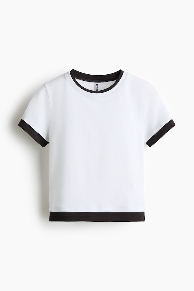 Layered-look T-shirt - White/Black/Light pink/White/Navy blue/Light blue - 1
