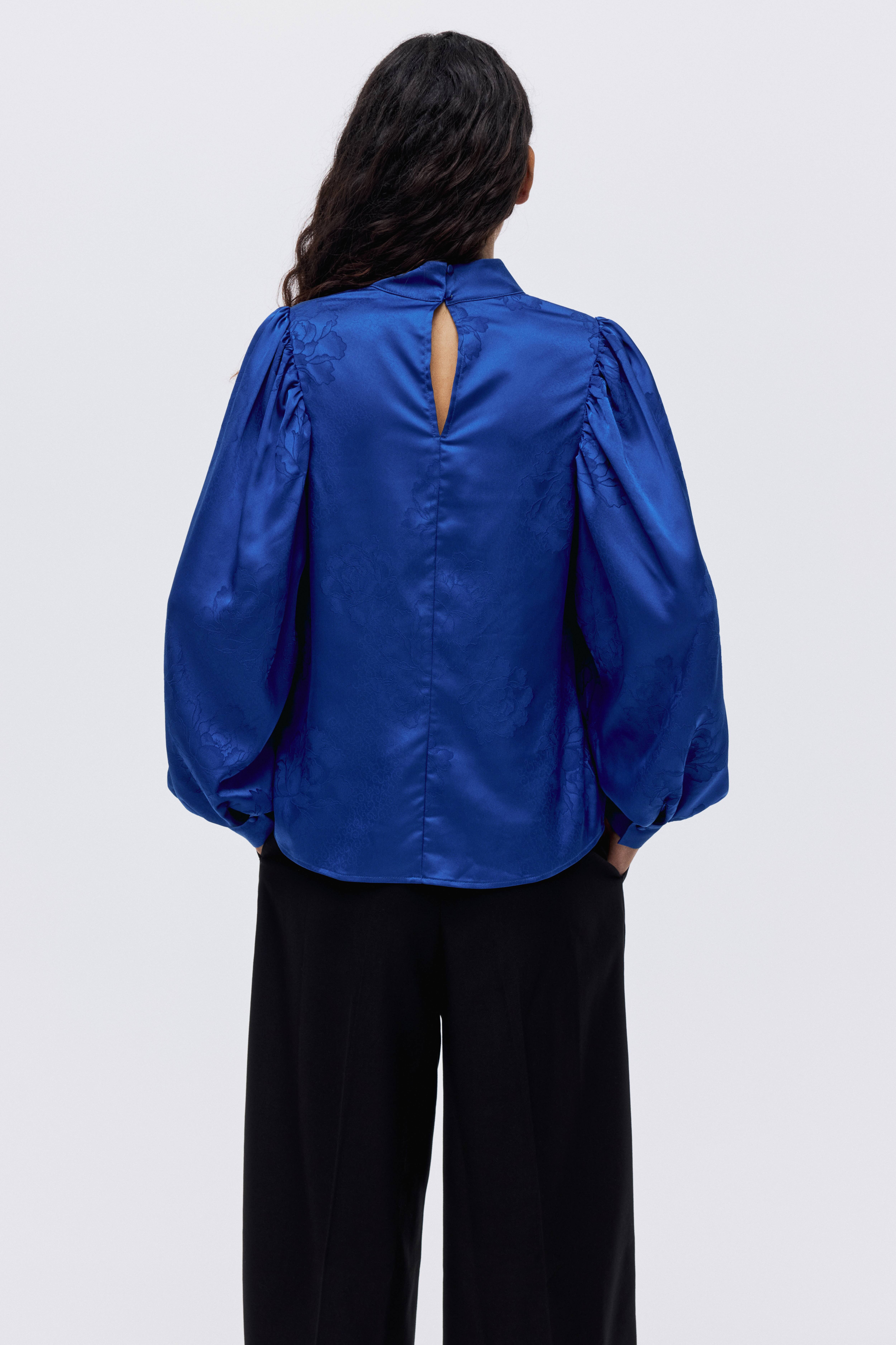 Jacquard-Weave Blouse