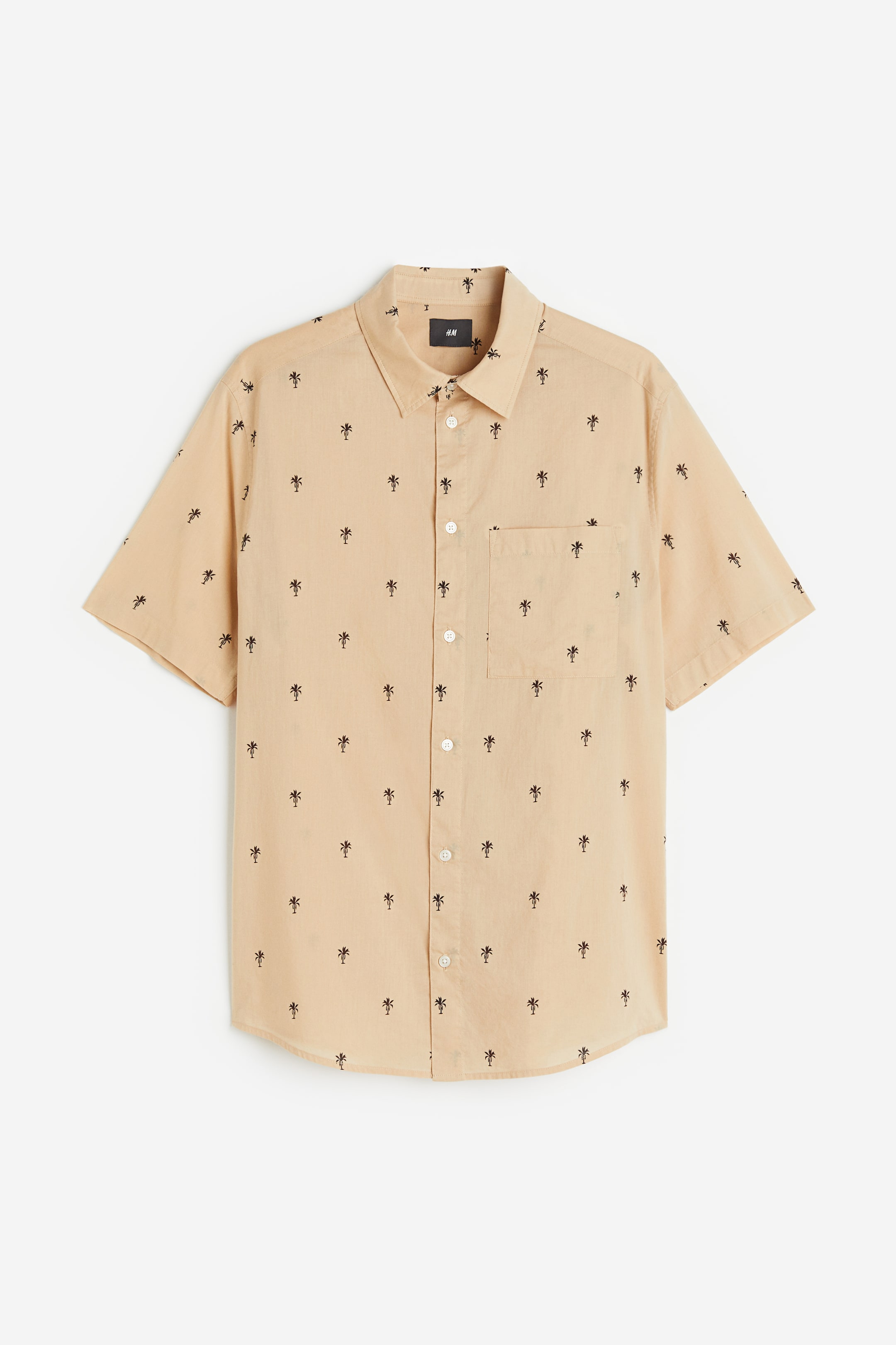 View larger image: Cotton shirt Regular Fit - Beige/Palm trees - Men | H&M IN 1