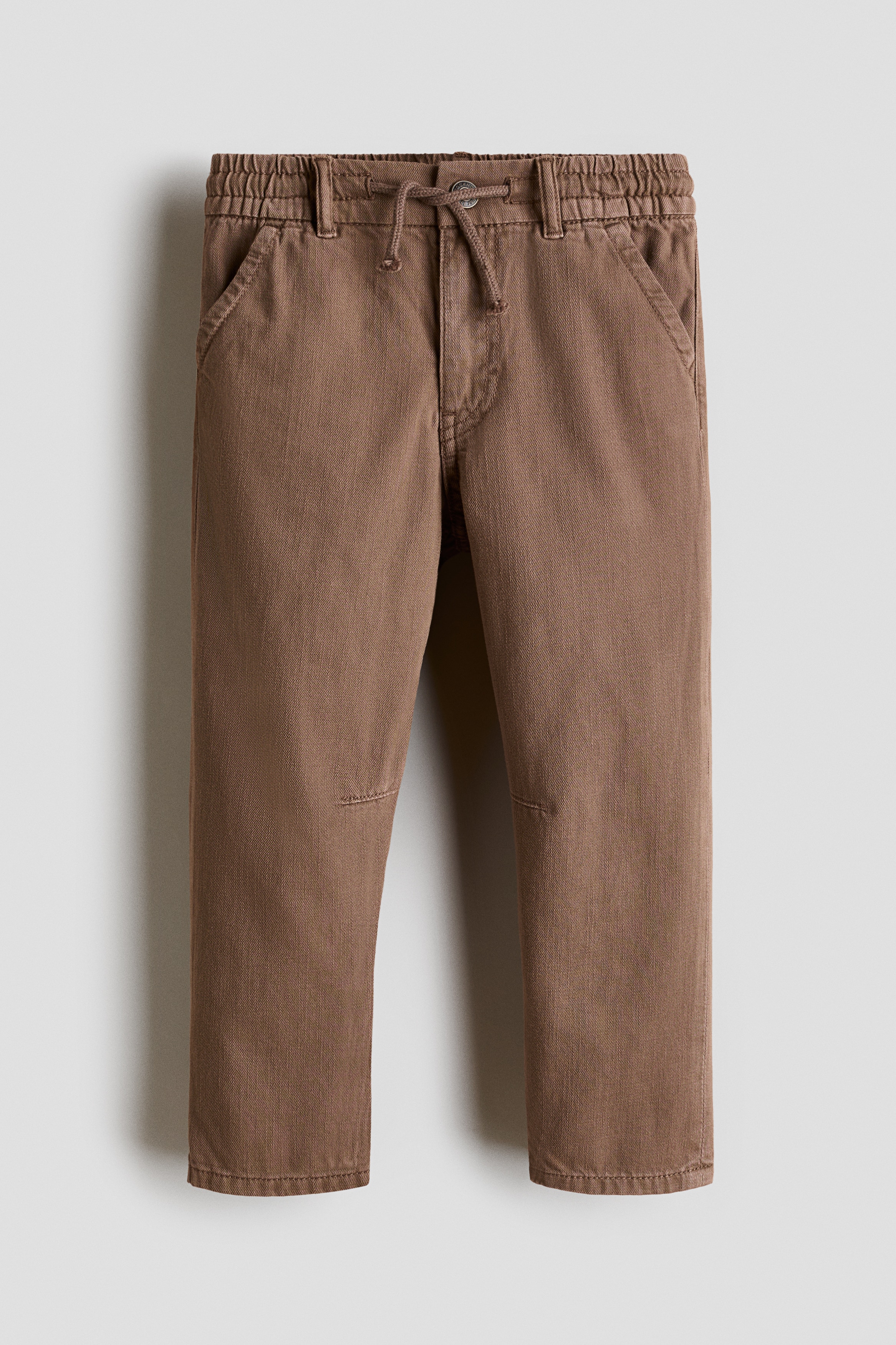 Twill broek van gewassen katoen - Bruin/Grijs/Beige