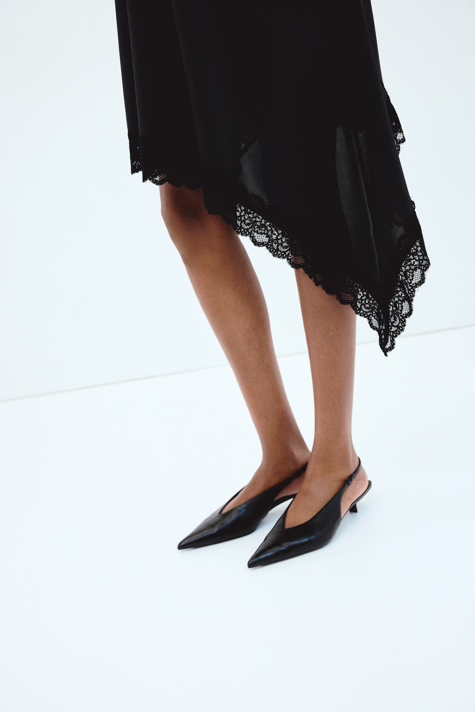 MAMA Lace-trimmed strappy dress - Black/Dark brown - 5