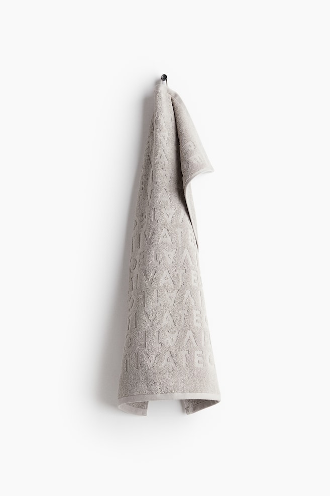 Cotton terry hand towel - Grey/White - 1