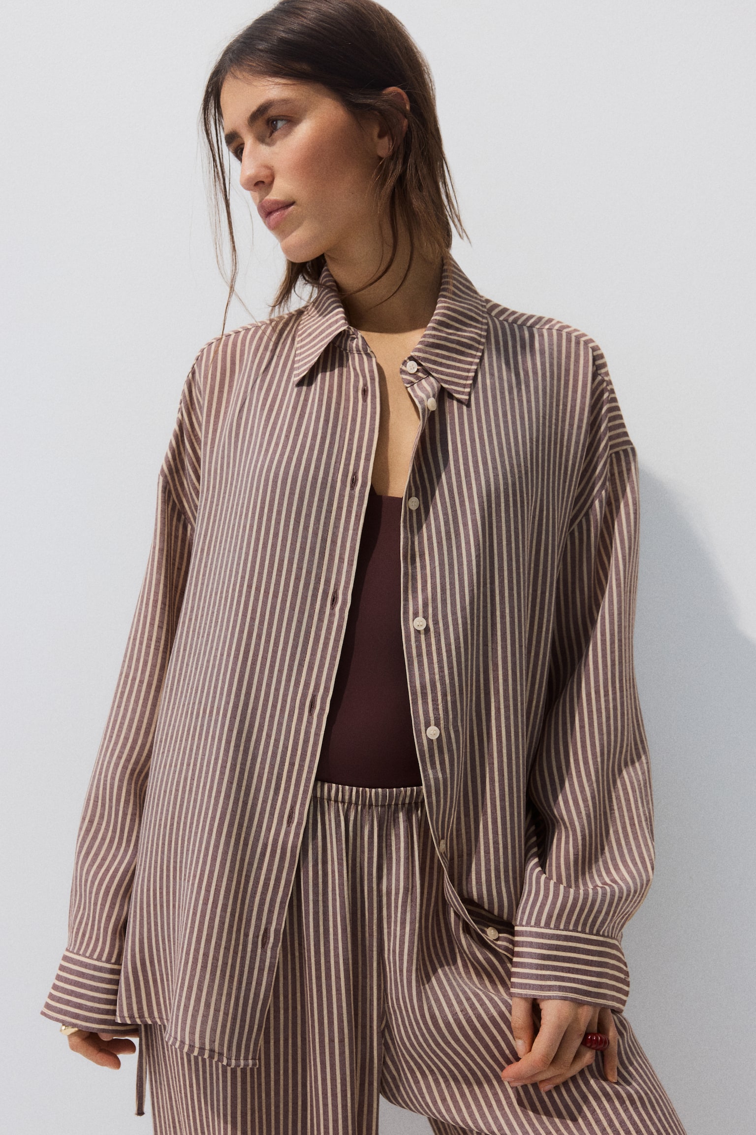 Beach shirt - Brown/Striped - 1