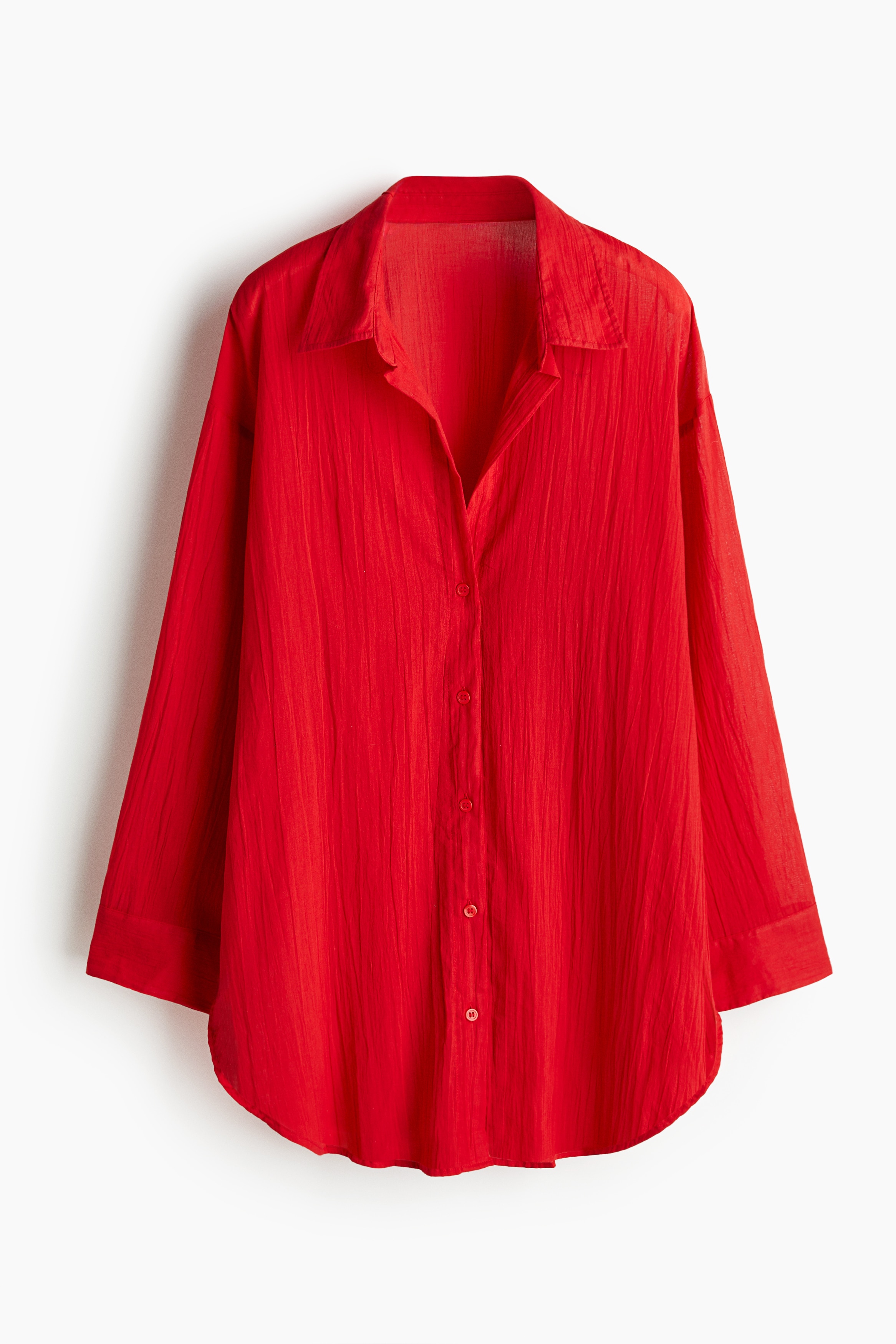 Long cotton shirt - Red/Black/White