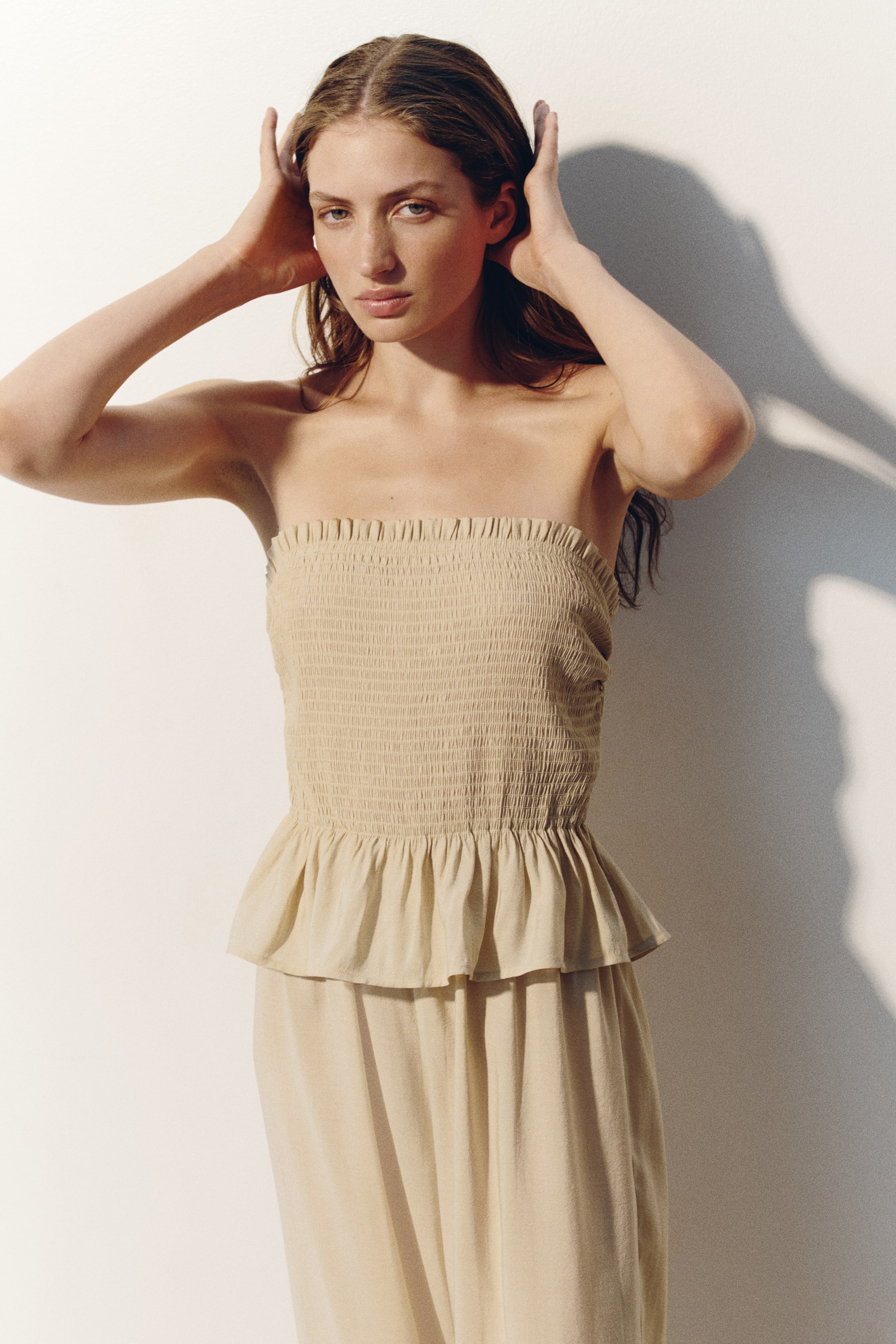 Smocked Bandeau Jumpsuit