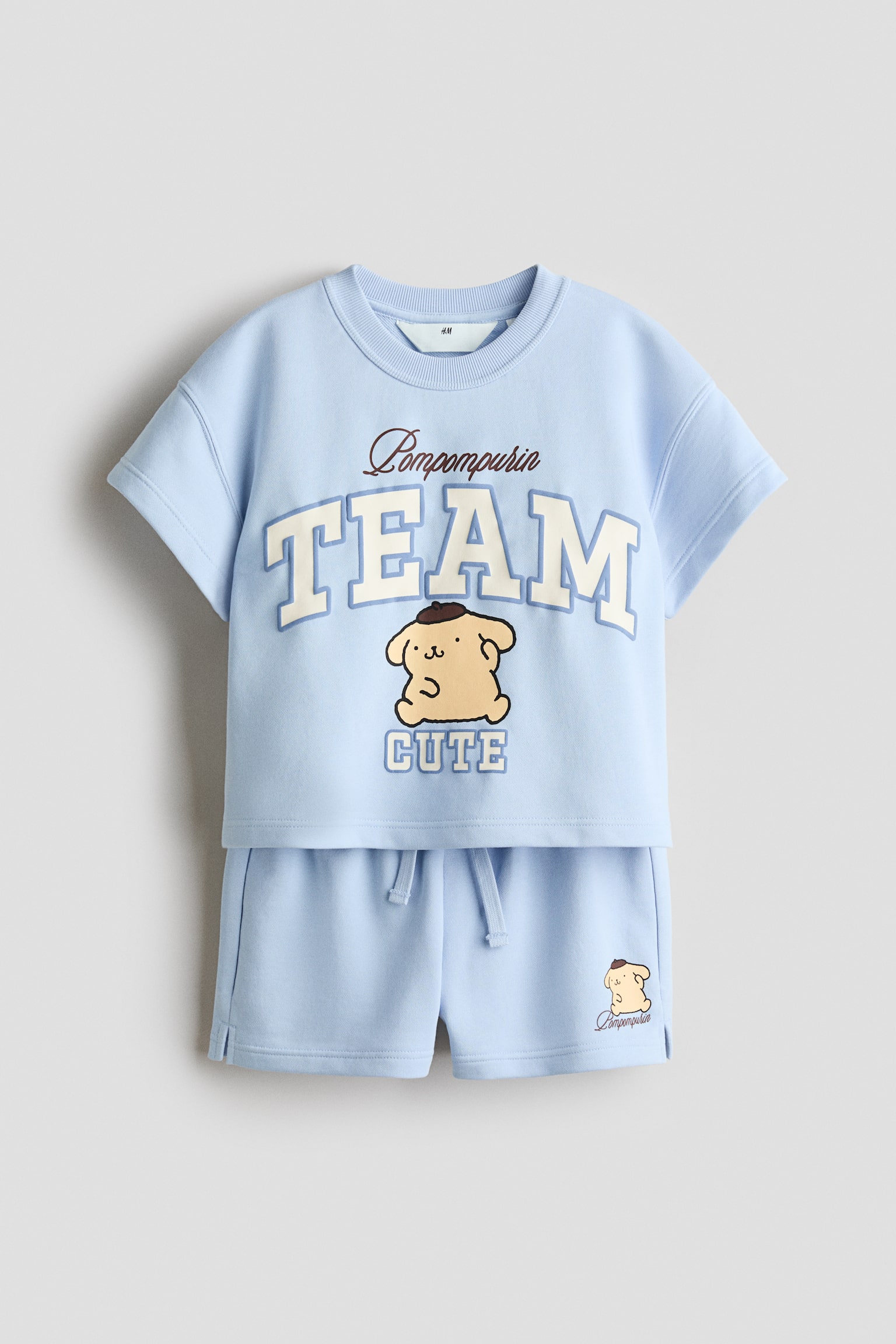 2-delt sæt med tryk - Lyseblå/Pompompurin/Lysegråmeleret/SmileyWorld®